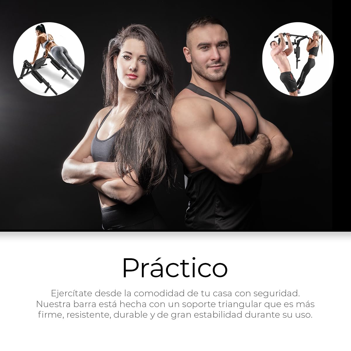 Raganet, Barra de Dominadas, Home Gym 8 Ejercicios En 1, Soporta 400kg, Gimnasio en Casa, Fortalece Espalda Brazos y Mas, para Pared y Piso, Uso Rudo Fácil Instalación (Negro)