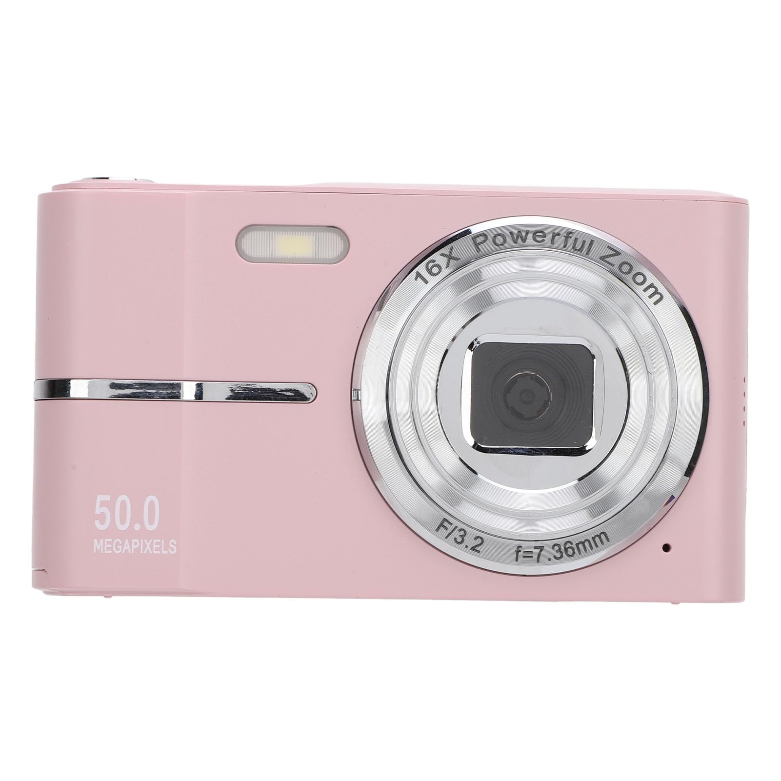 Cámara Digital, Cámara de Vlogging FHD 1080P con Enfoque Automático, Cámara Digital con Zoom Digital de 50MP 16X, Cámara Compacta Portátil AF Pantalla de 2,4 Pulgadas para (Rosado)