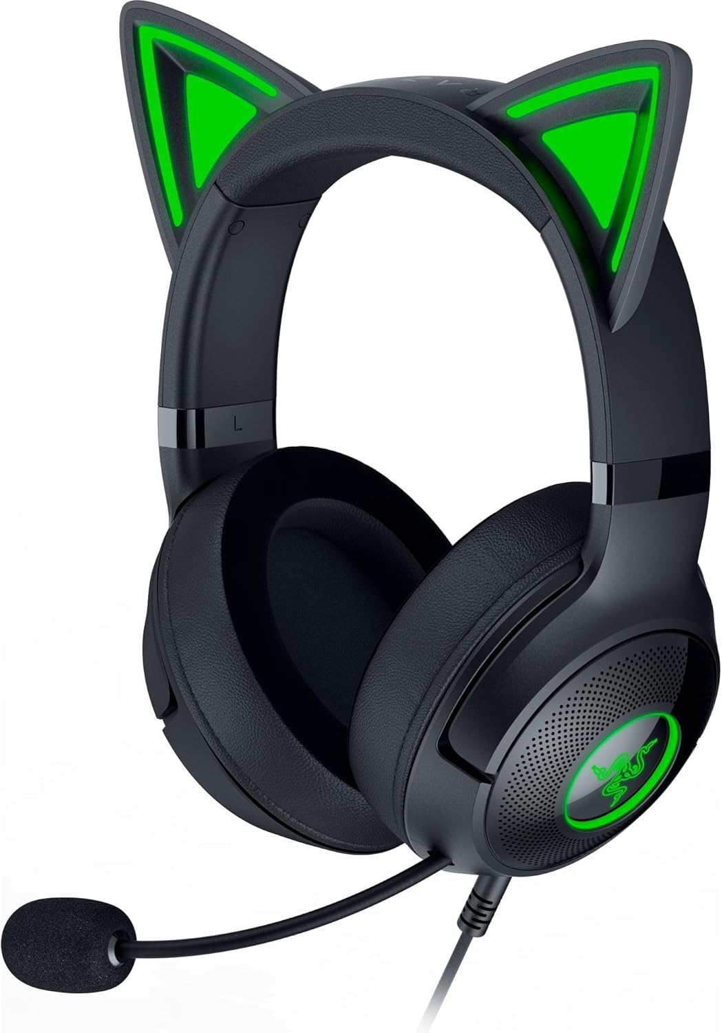 Razer Kraken Kitty V2 -Auriculares alámbricos Diadema RGB Chroma iluminación reactiva - Micrófono cardioide HyperClear - Controladores 40 mm - Sonido envolvente 7.1 ,Negro (Reacondicionado)