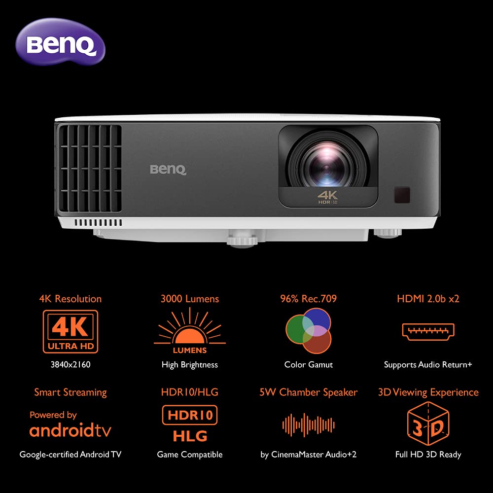 BenQ TK700STi 4K HDR proyector para Juegos | 16ms Baja latencia | 3000lm | Tiro Corto | Android TV
