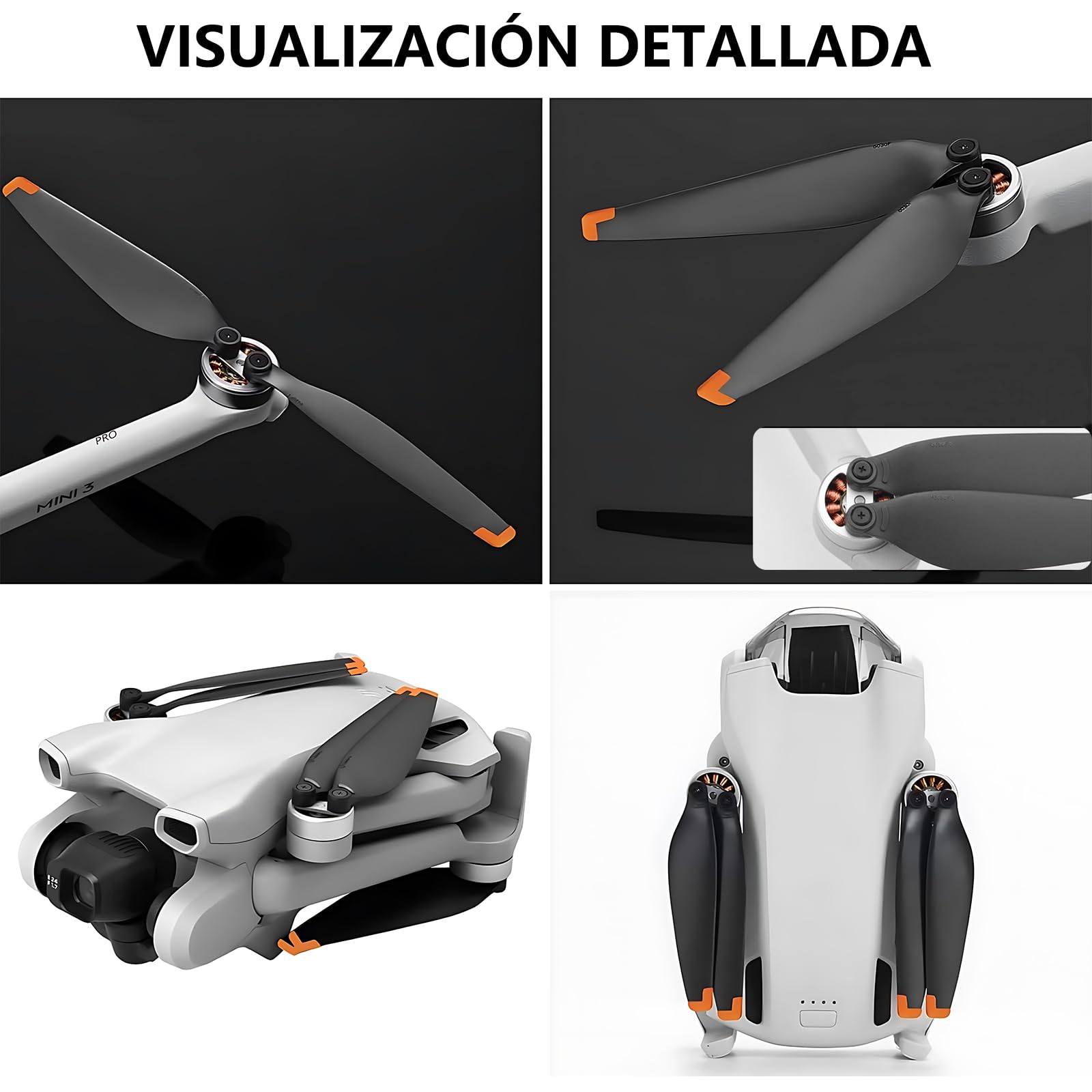 UYBNBVD 16 Hélices DJI Mini 3 Pro/Mini 4 Pro - Accesorios de Repuesto de Bajo Ruido y Liberación Rápida
