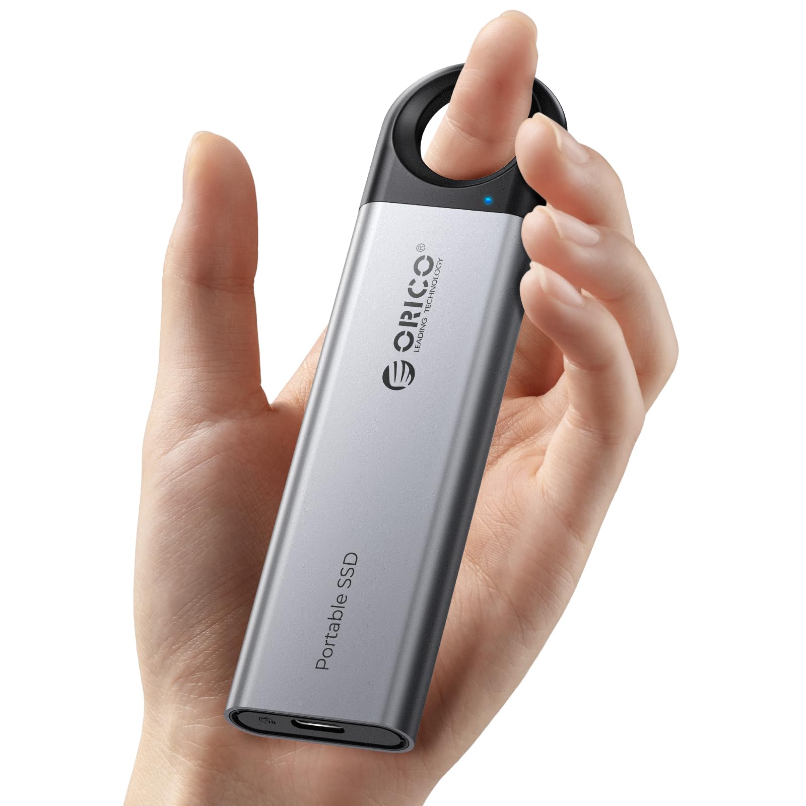 ORICO SSD Externo de 1 TB hasta 1050 MB/s, Unidad portátil de Estado sólido con diseño de Agujero Colgante, Cable USB C & A 2 en 1, Almacenamiento confiable para teléfonos Inteligentes Tipo C