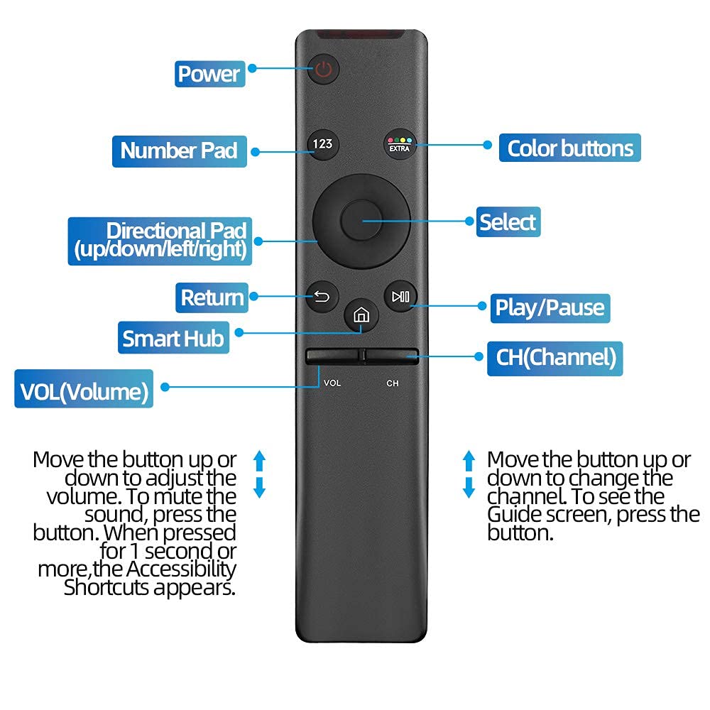 TOPOST Control Remoto Compatible con Samsung Smart TV BN59-01259B (Baterias no incluida)