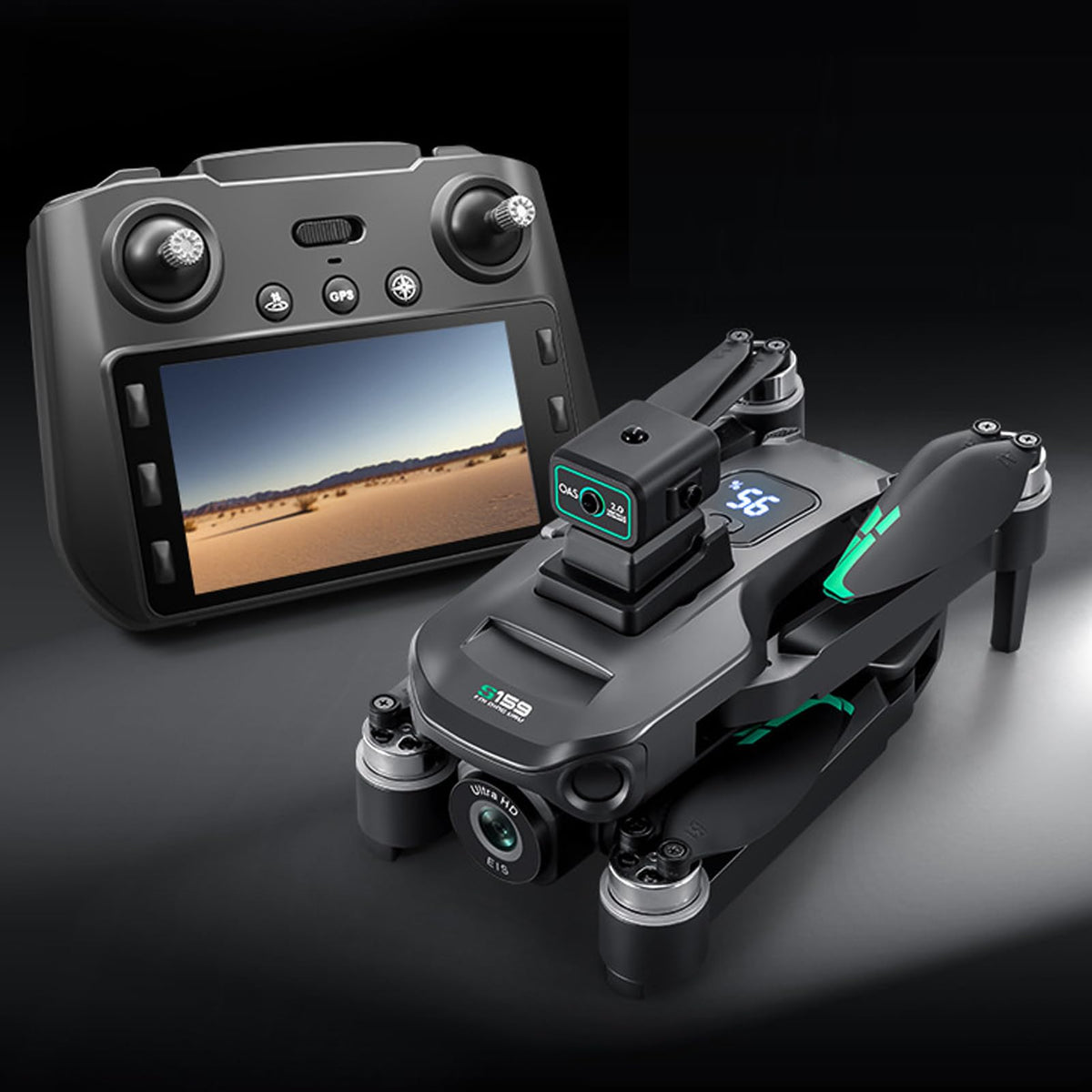 Mini Drone con Cámara Dual, Drone RC sin Escobillas con Control Remoto LCD, Evitación de Obstáculos, Cuadricóptero RC de 1000M para Niños y Adultos