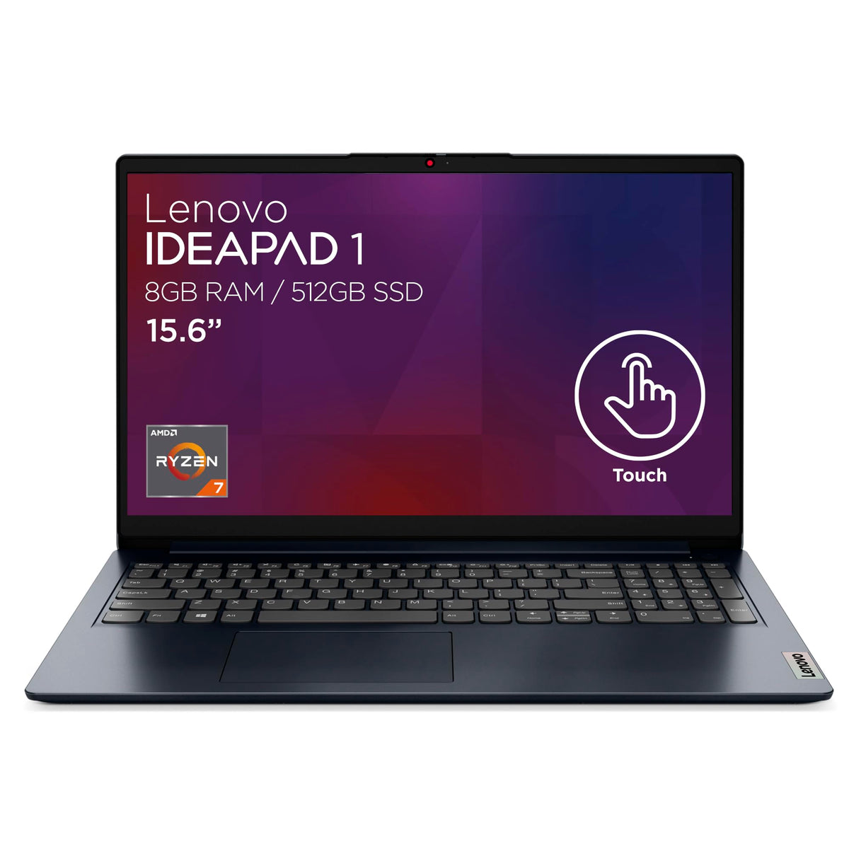 Lenovo Laptop IdeaPad 1 15ALC7 | 15.6" FHD Touchscreen AMD Ryzen 7 5700U 16GB RAM 512GB SSD | Altavoces 1.5W Dolby Audio Cámara HD 720p | Windows 11 Home