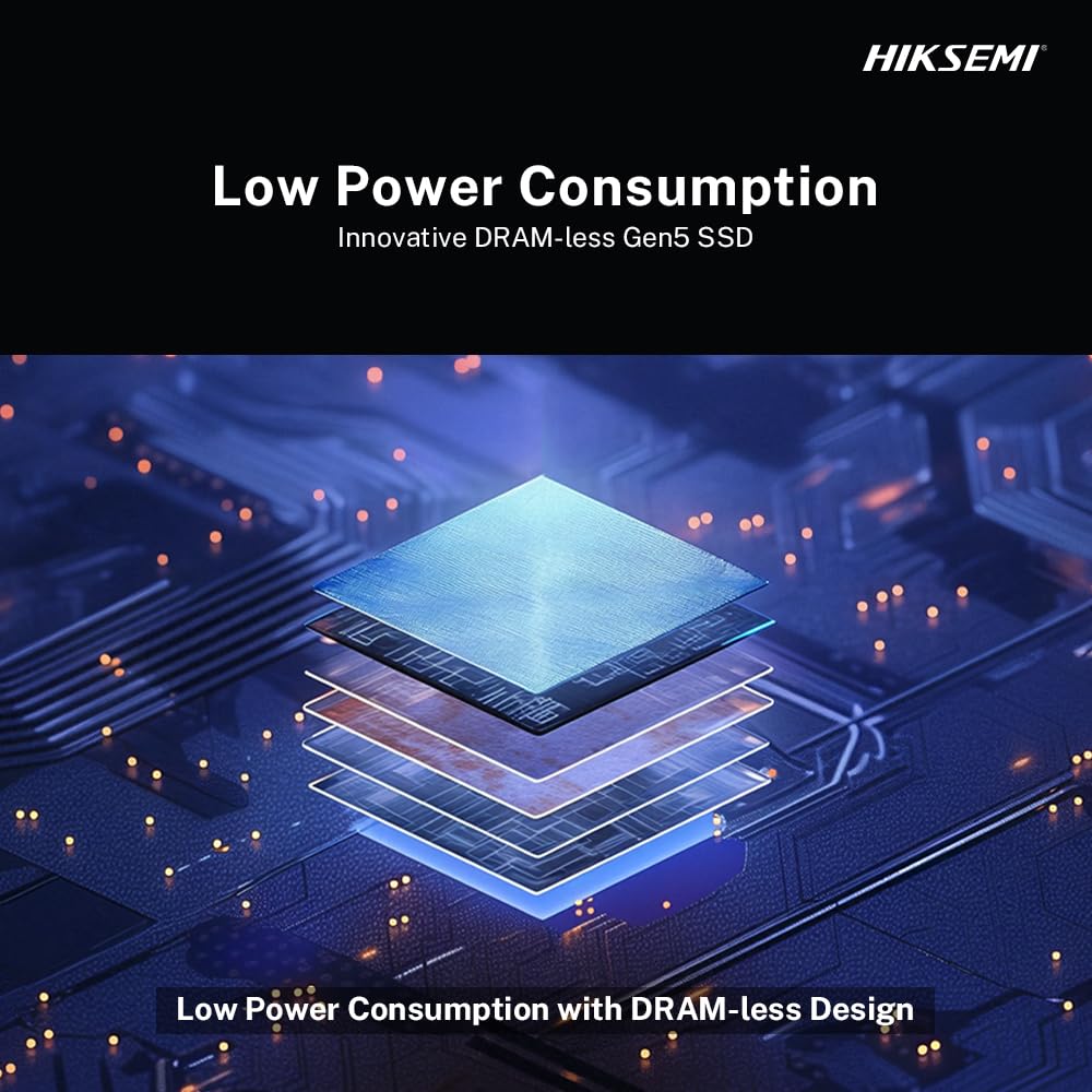 HIKSEMI Future Core SSD 2TB, PCIe 5.0x4 NVMe M.2 2280, Velocidad de Lectura: 14,800 MB/s, Ideal para computación AI, Gaming y Estaciones de Trabajo de Alto Rendimiento.