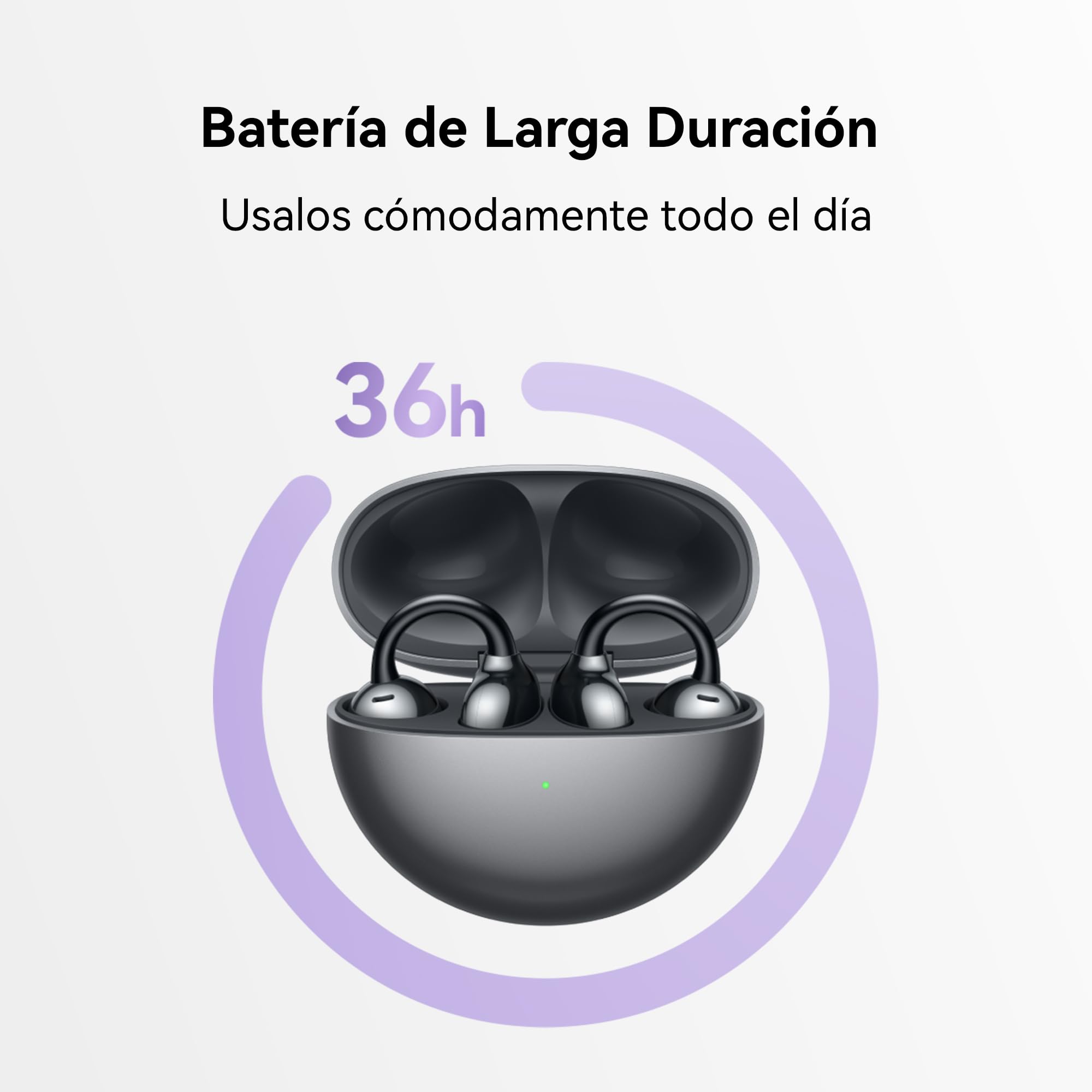 HUAWEI FreeClip Audífono Inalámbricos, iOS y Android, Negro