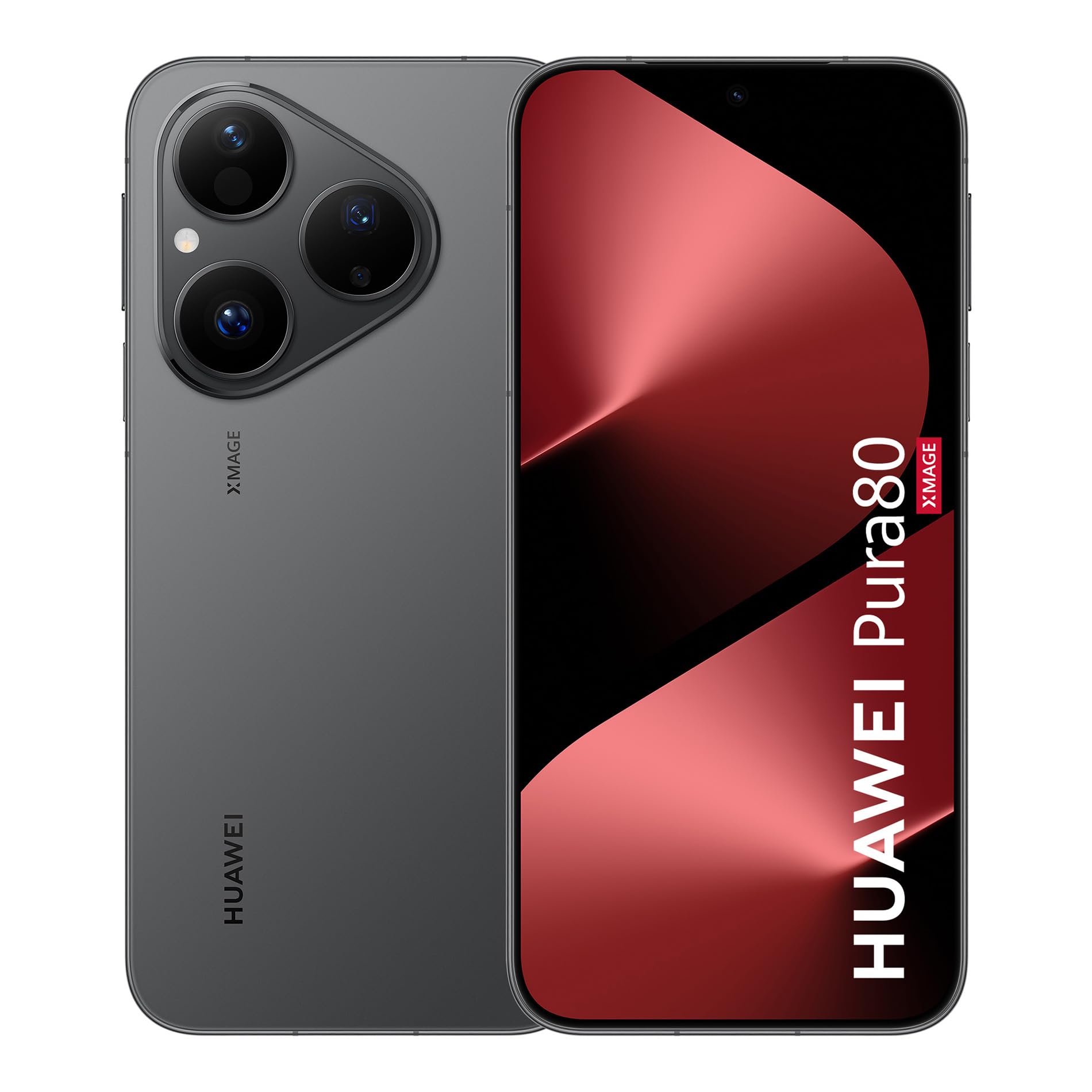HUAWEI Pura 80 Celular, 12+256G, Cámara XMAGE Ultra Chroma, Cancelación de Ruido con IA, Gran Batería de 5170 mAh y Dual Supercharge, Cristal Mate y Diseño de Bordes Planos, Negro