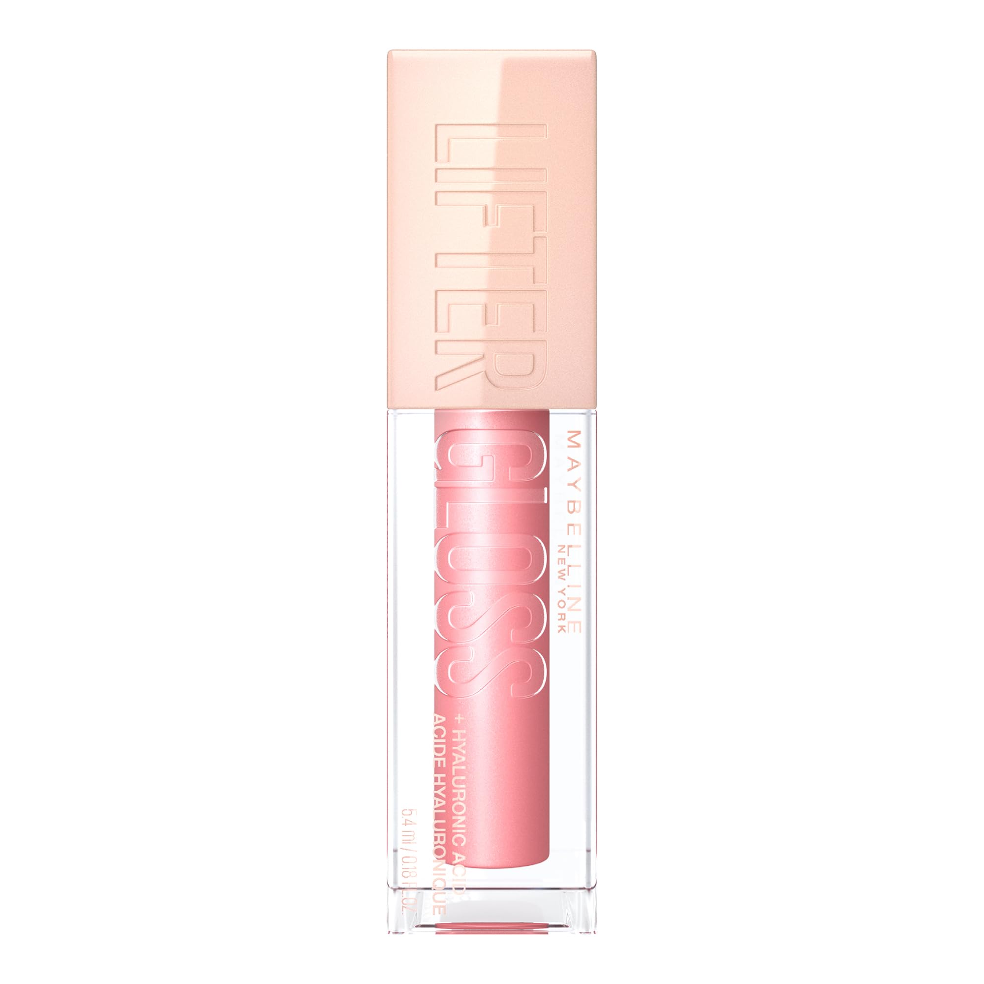 Maybelline Lifter Gloss Brillo Labial Hidratante con Ácido Hialurónico, Efecto Volumen, Aplicador XL, Hidratación Hasta por 4 Horas, Acabado Brillante, Tono 004 Silk