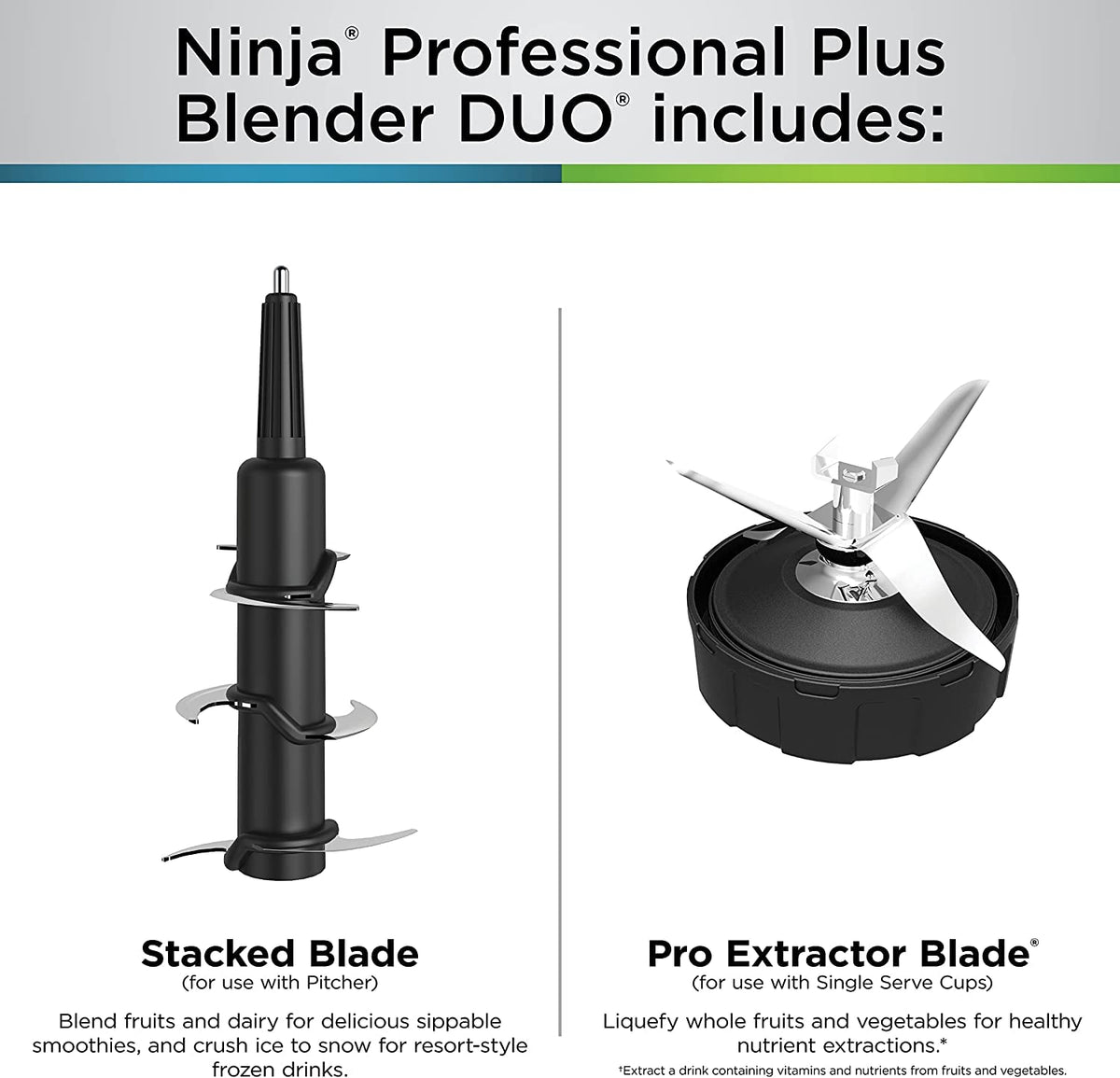 Ninja - Bender BN751 Professional Plus DUO, 1400 vatios de pico, 3 programas Auto-IQ para batidos, bebidas congeladas y extracciones de nutrientes, 72 oz Jarra trituradora total y (2)