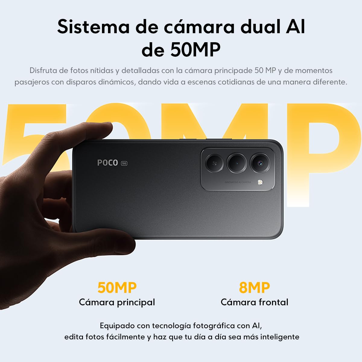 XIAOMI Celular Poco M8s 5G Versión Global, Snapdragon 6S Gen 3, Batería 7000mAh(typ), Pantalla 6.9'' FHD, Cámara 50MP, Carga Rápida 33W (Negro, 256, GB, GB, 8)