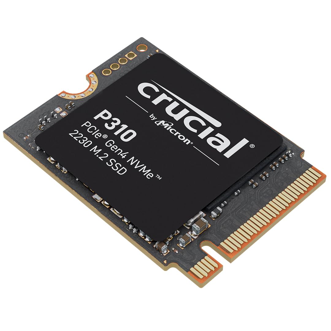 Crucial P310 SSD M.2 2230 NVMe PCIe Gen4 SSD Interno, hasta 7.100 MB/s, Compatible con Steam Deck, ASUS ROG Ally, MSI Claw y Microsoft Surface, Unidad de Estado sólido CT1000P310SSD2