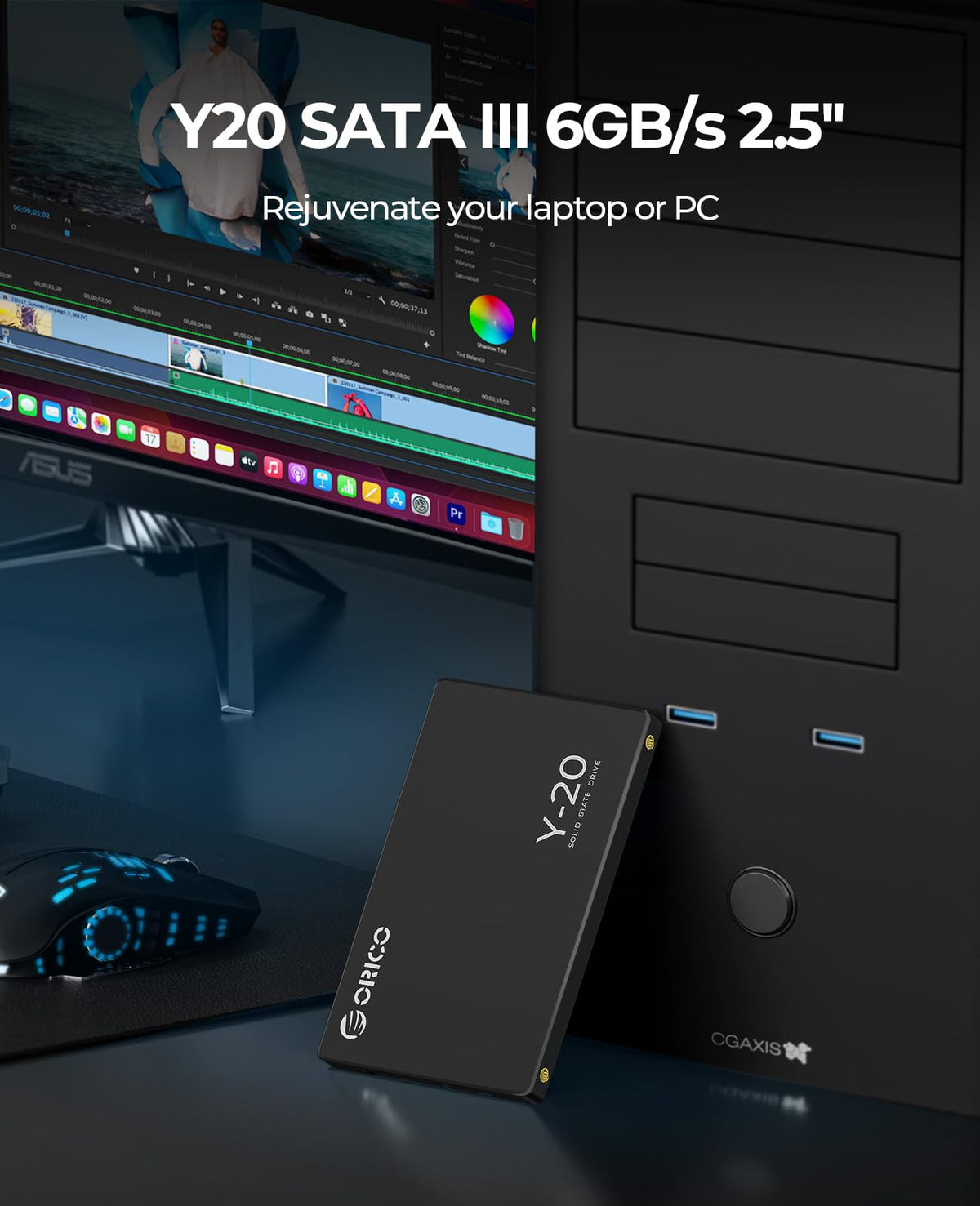 ORICO SATA SSD Unidad interna de estado sólido de 512 GB de 6.35 cm, velocidad de lectura de hasta 500 MB/s, SATA III de 6 Gbps para computadora de escritorio y laptop NAS, unidad externa de hacer en