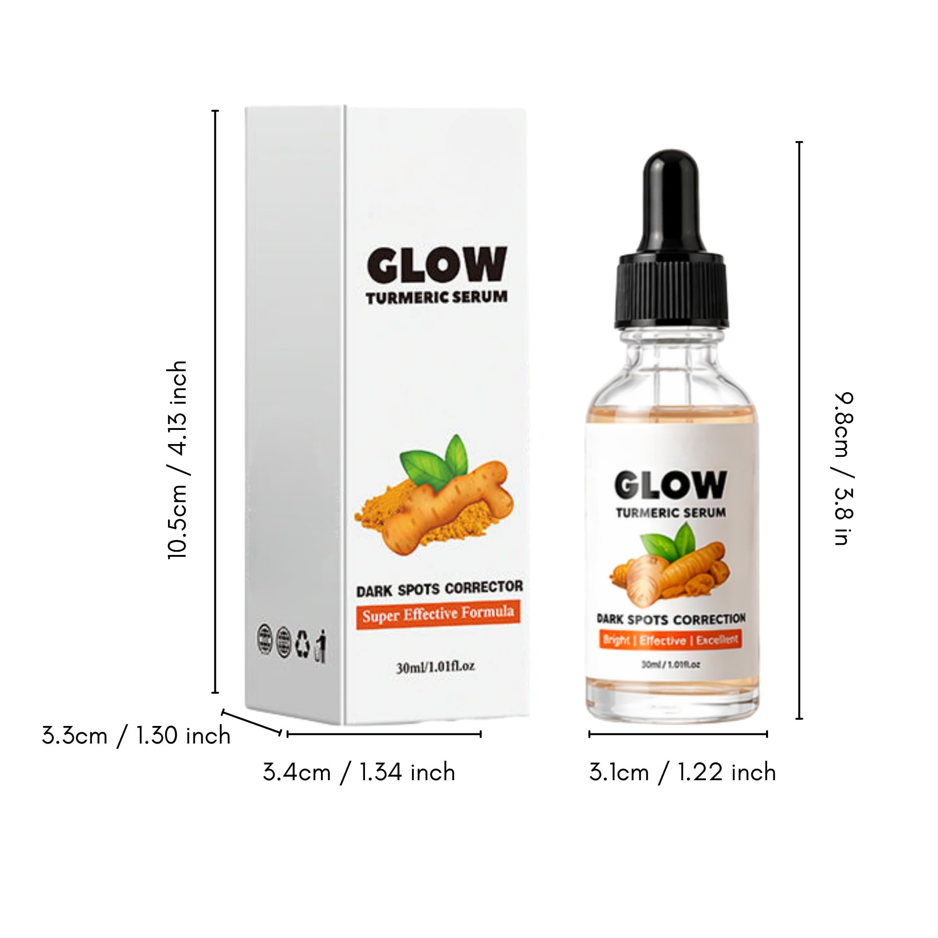 Serum Facial con Cúrcuma, Vitamina C y Niacinamide | Glycyrrhiza Uralensis | Apariencia de Piel Uniforme, Luminosidad y Textura efecto glass skin