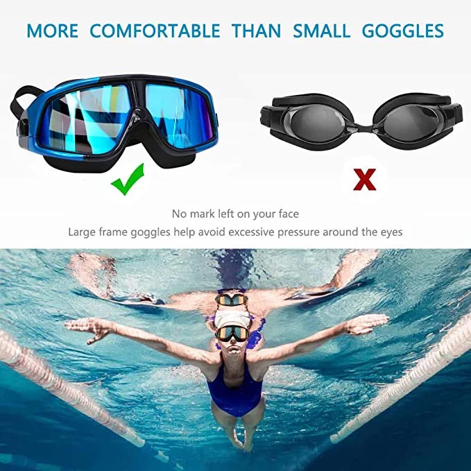 Autbye - Gafas de Natación, Goggles de Natación Anti Niebla UV, Anteojos de Natación Graduadas para Adultos Hombres Mujeres Jóvenes para Interiores y Exteriores