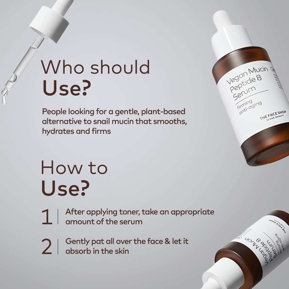 The Face Shop Alltimate - Sérum de Mucina Vegana con 8 Péptidos - Serum hidratante y reparador para un efecto glow intenso - K-beauty coreano original para una piel elástica y radiante