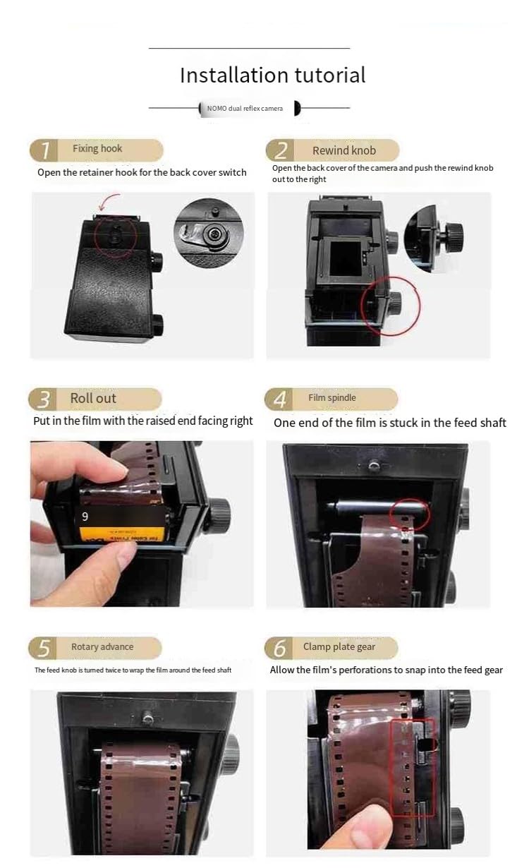 Helilyco para cámara réflex clásica de 35 mm, para cámara compacta portátil vintage para fotografía de película 135, cuerpo ABS con manual para enfoque, negro