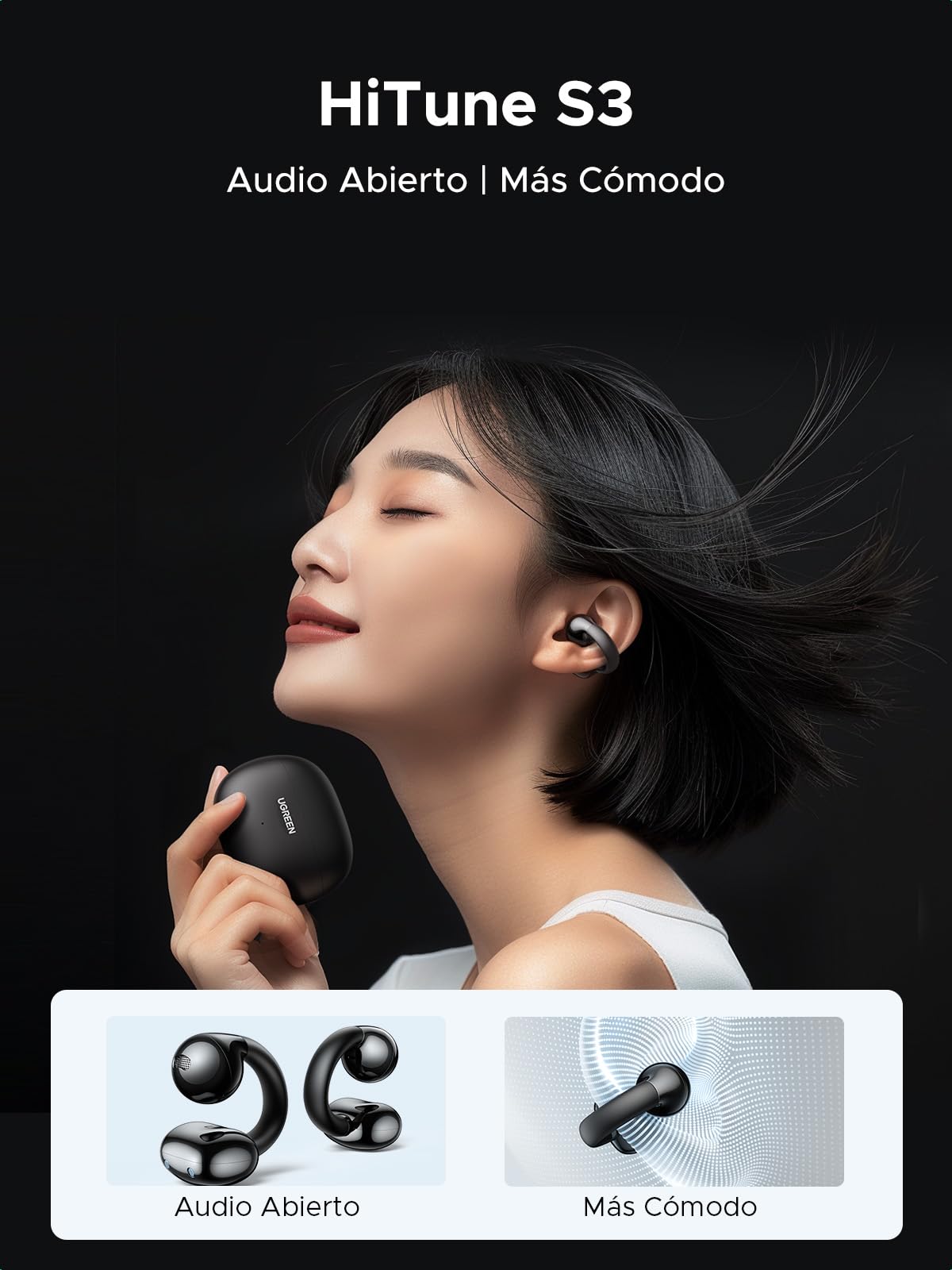 UGREEN Audífonos Inalámbricos Bluetooth 5.4 30 Horas,12mm Diafragma con ENC