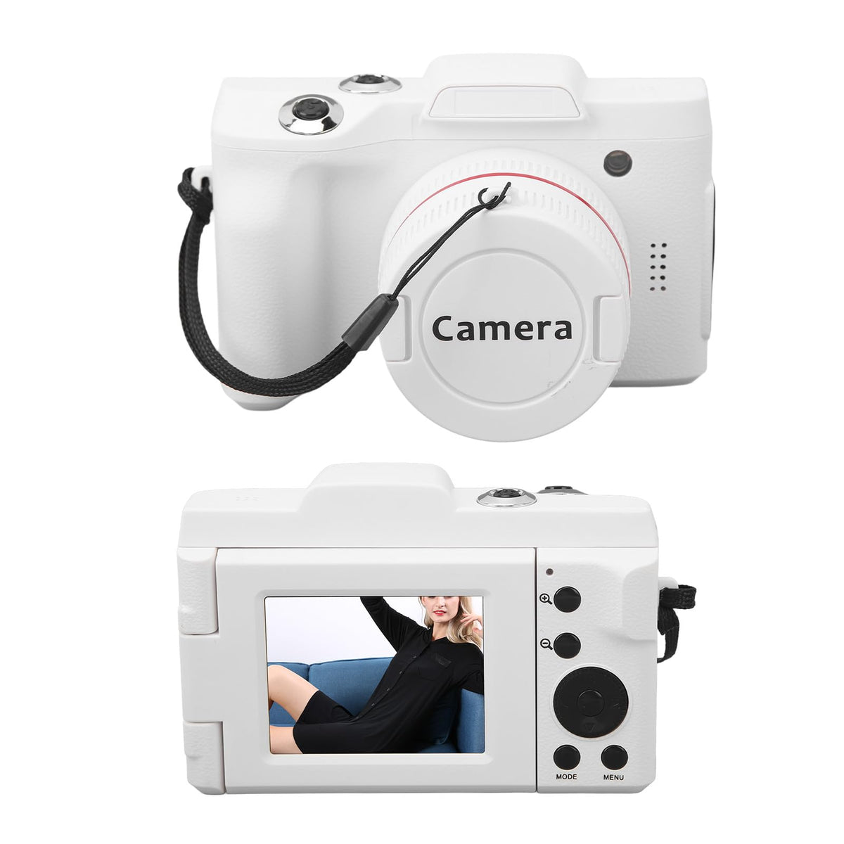 Cámara Digital Pantalla HD de 2,4 Pulgadas - Cámara Vlogging 1080P 16MP, Zoom 16X Cámaras de Video Pequeñas con Enfoque Automático, Cámara Inteligente con Estabilización de