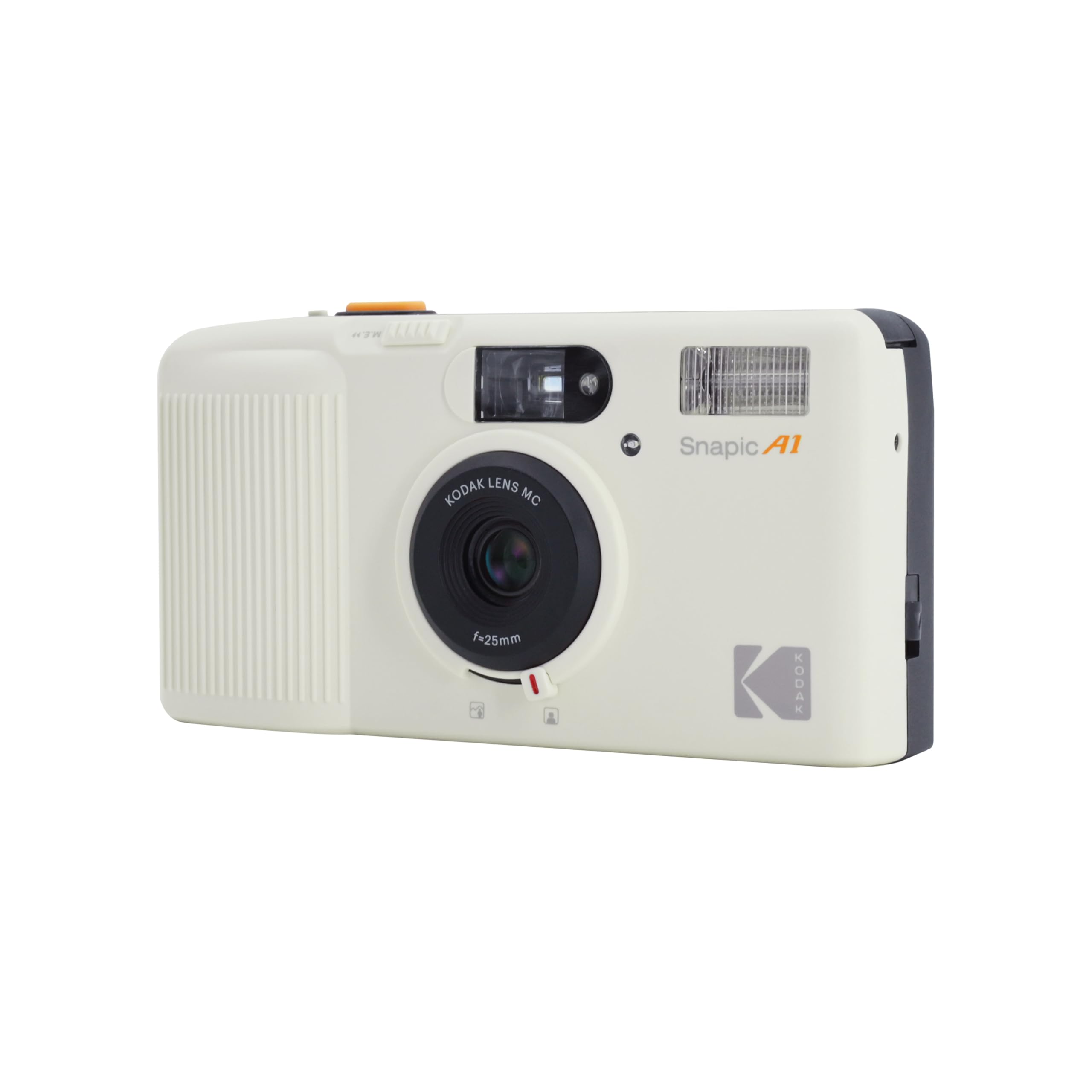 KODAK Snapic A1 Cámara de película de 35 mm, 35 mm, Reutilizable, Enfoque de 2 Zonas, Ligera, compacta (Blanco Marfil) (La película y la batería AAA no están Incluidas)