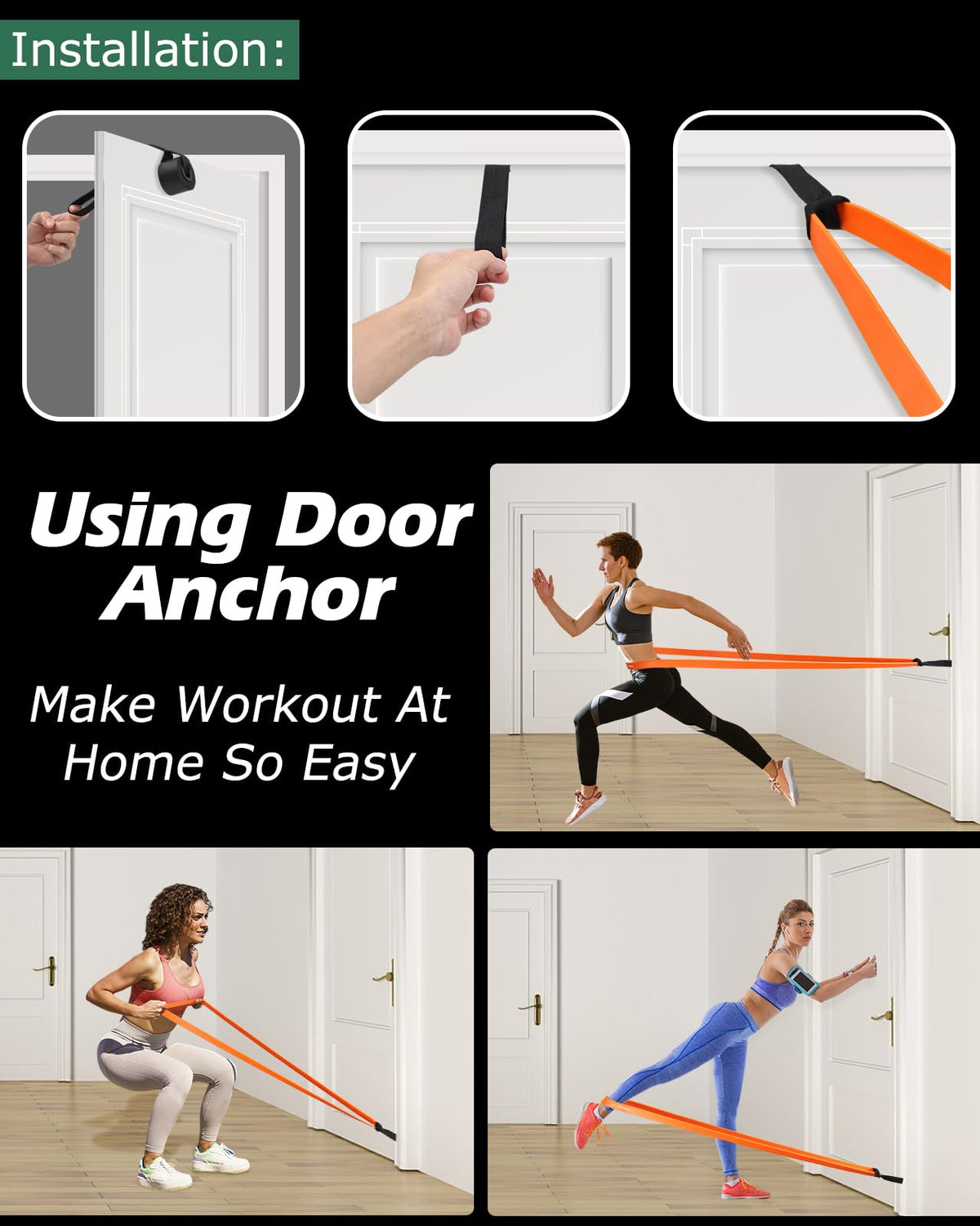 Zacro Ligas de Resistencia para Ejercicio 6PCS (Látex 100% Natural), Bandas Elásticas para Ejercicio, Fuerte Bandas de Resistencia para Pull Up & Crossfit con Ancla de Puerta, póster y Bolsa