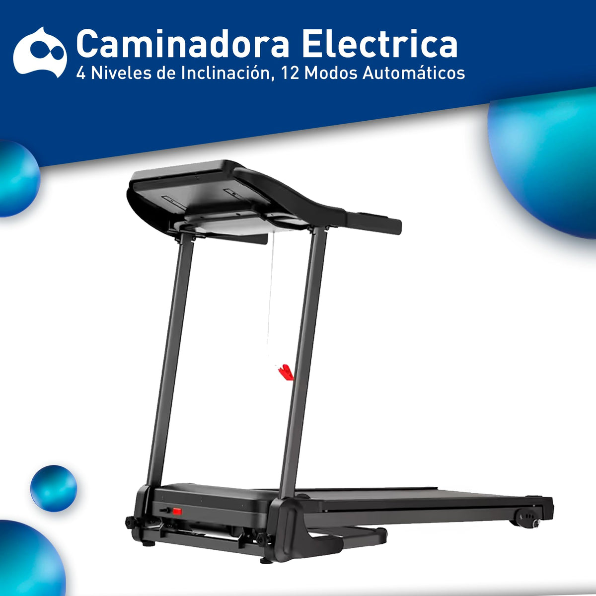 Bluelander Caminadora Electrica 2.0 HP, Caminadora Electrica Portatil, 4 Niveles de Inclinación, 12 Modos Automáticos, Incluye Bocinas y Pantalla, Velocidad de 1 a 14 Km/h, Capacidad de Soporte 110 Kg