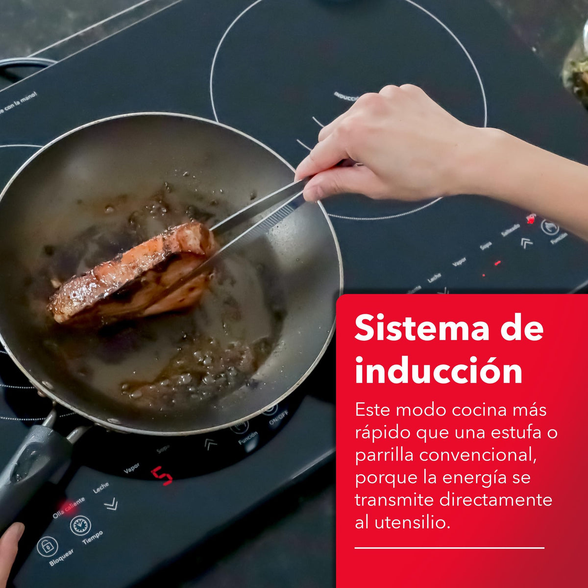 RCA Parrilla de Inducción Doble Quemador RC-12A4, Diseño Moderno y Elegante de Cristal Templado Negro, Controles Táctiles, Seguridad Avanzada, Bloqueo para Niños, Compacta y Potente, Fácil Limpieza.