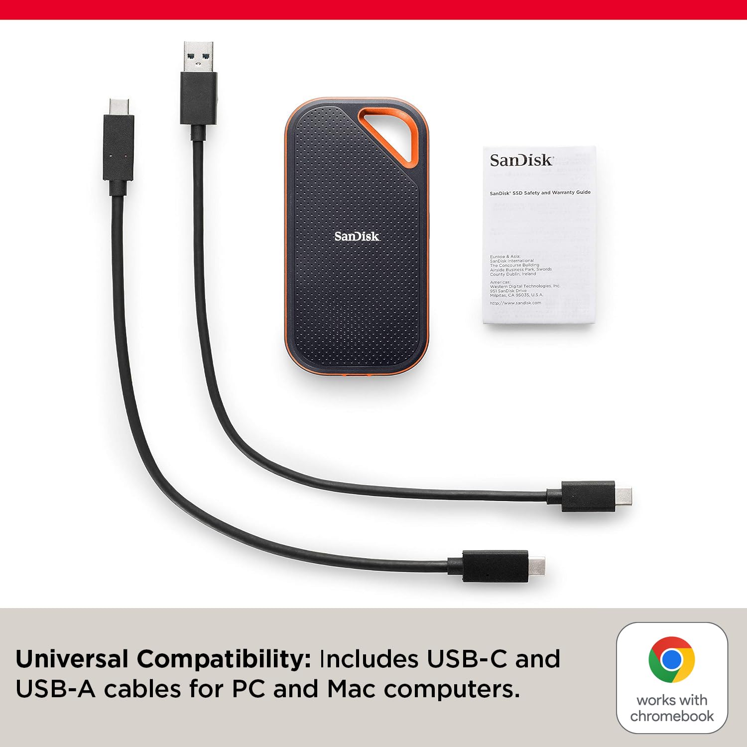 SanDisk SSD portátil Extreme Pro de 4 TB - hasta 2000 MB/s - USB-C, USB 3.2 Gen 2x2 - Unidad Externa de Estado sólido - SDSSDE81-4T00-G25