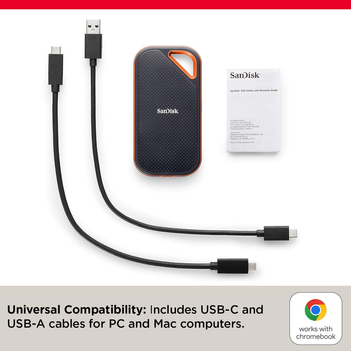 SanDisk SSD portátil Extreme Pro de 4 TB - hasta 2000 MB/s - USB-C, USB 3.2 Gen 2x2 - Unidad Externa de Estado sólido - SDSSDE81-4T00-G25
