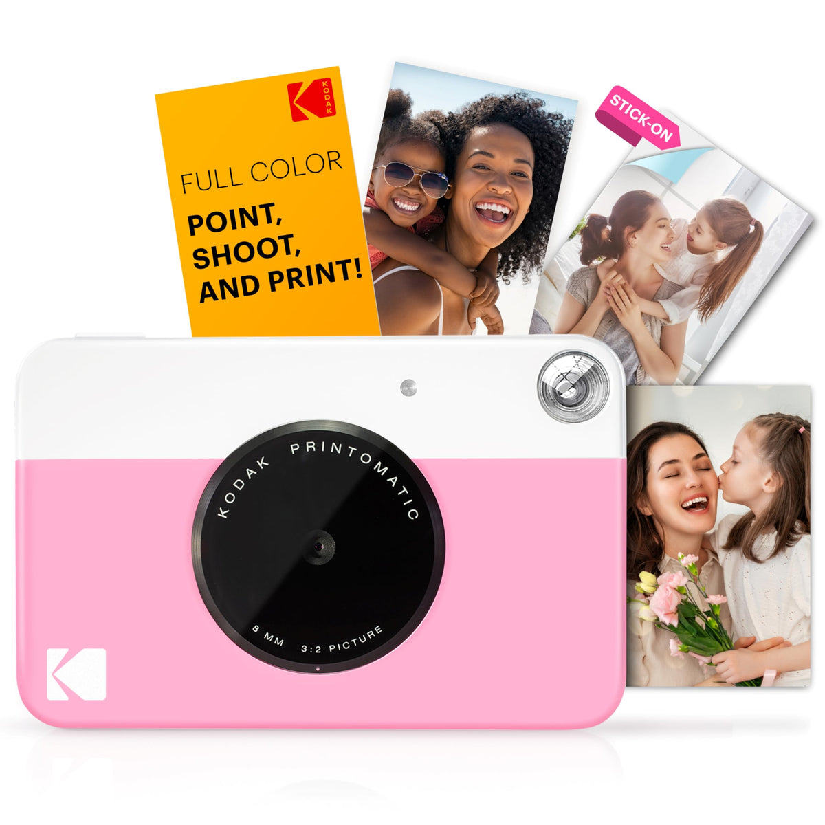 Kodak Cámara Digital de impresión instantánea (Rosado) Impresión a Todo Color en Papel Fotográfico Zink 2 x 3 Pulgadas Papel Adhesivo– Imprime Recuerdos al Instante