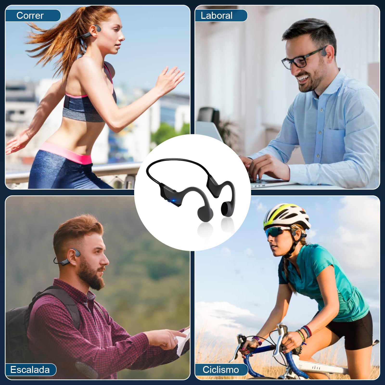 GuDoQi Auriculares de Conducción ósea, Audífonos para Deportes
