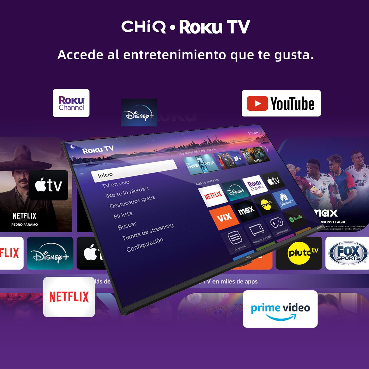 CHiQ Televisión 40F621FR ROKU Pantalla 40 Pulgadas Smart TV Full HD 1080P con WiFi, Aplicación Móvil, Audio Dolby, Diseño Sin Marco Metálico, Compatible con Apple HomeKit