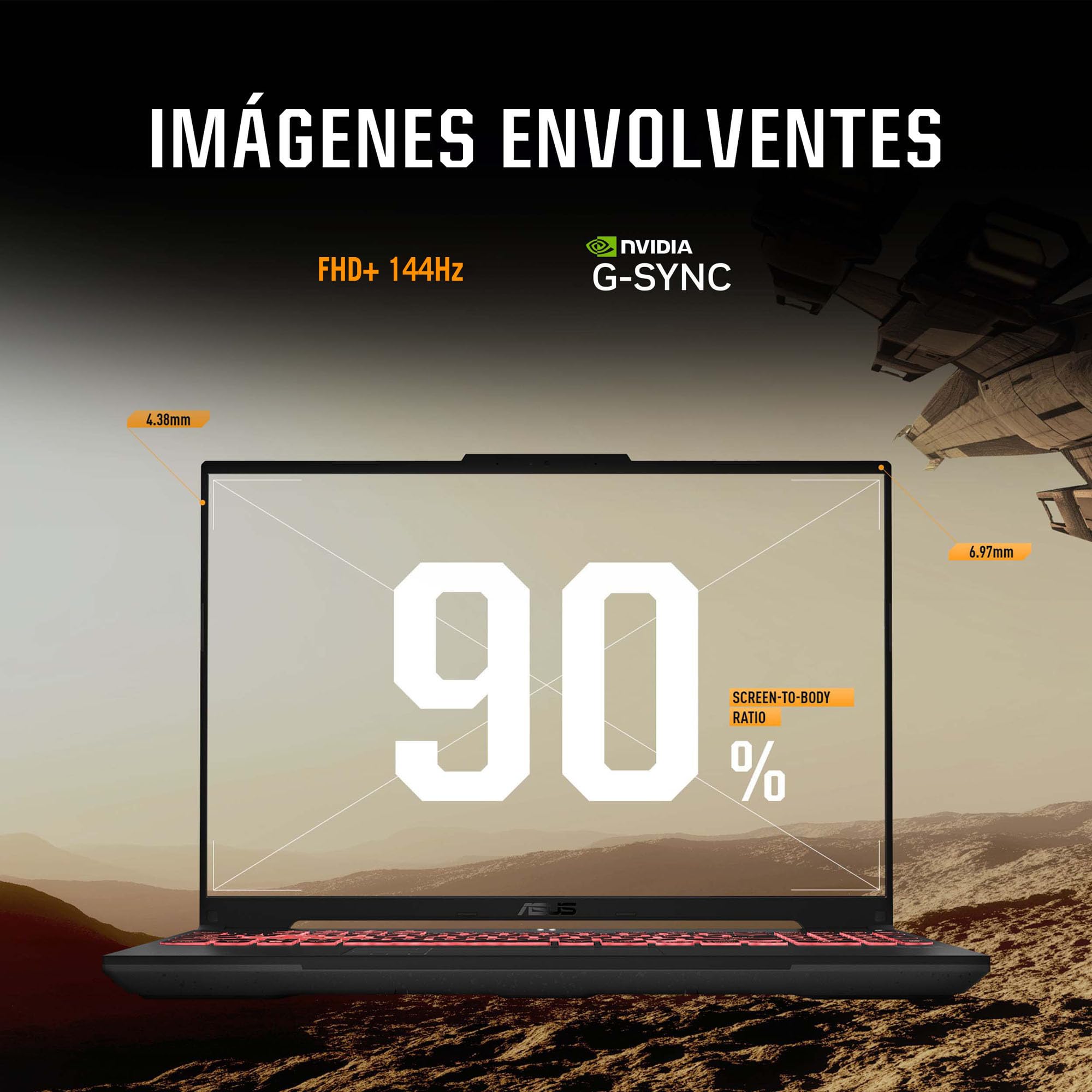 ASUS TUF Gaming A16 AMD Ryzen™ 7/ NVIDIA® GeForce RTX™ 4050/16GB/ 512 SSD FHD+ 16:10, 144Hz/ Wi-Fi 6 + Bluetooth® 5.3/ Garantía y Servicio con la Marca en México