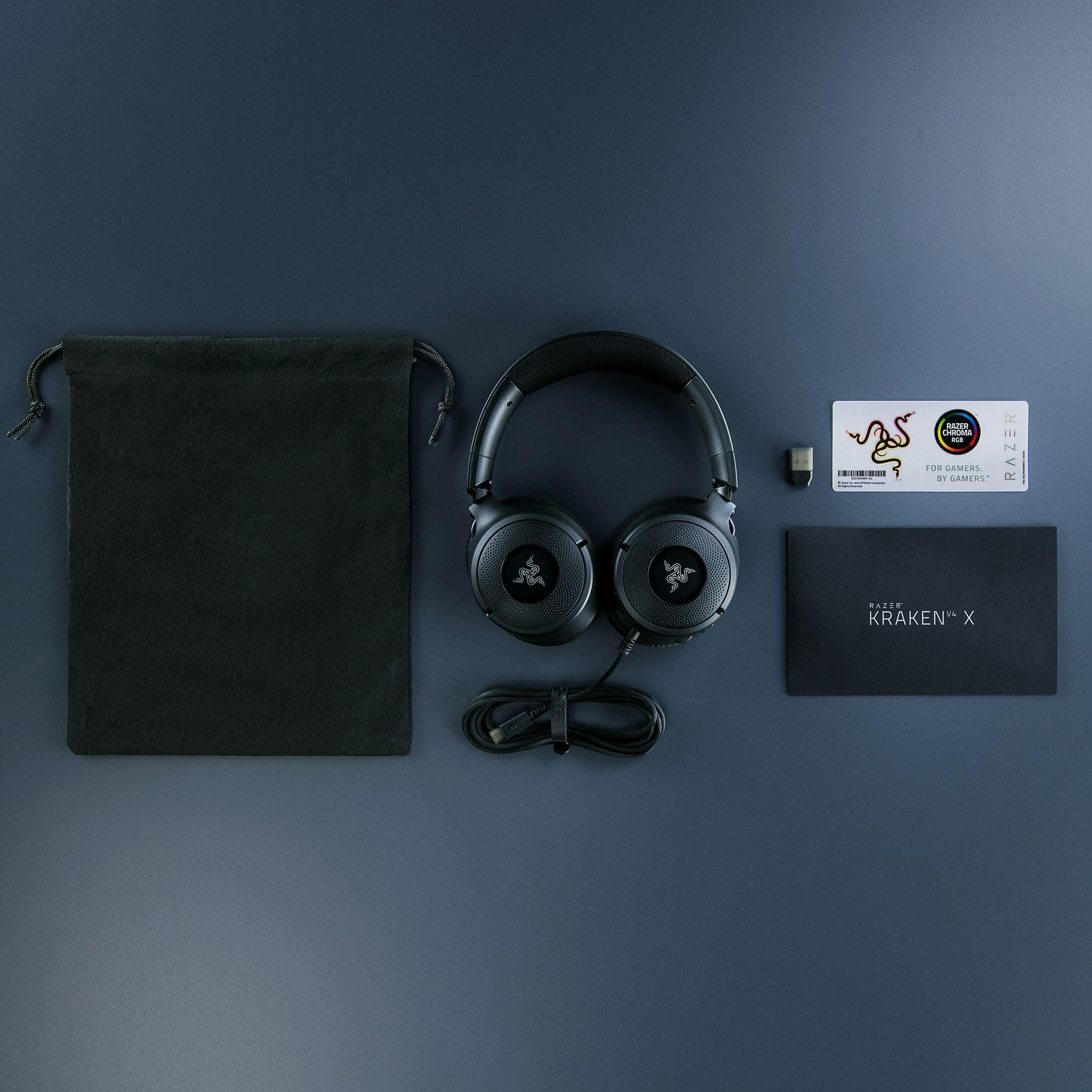Razer Kraken V4 X Auriculares con Cable para Juegos: Altavoces de 40 mm - Micrófono Cardioide - Almohadillas de Espuma con Memoria - Iluminación RGB Chroma - Cable Tipo C y Tipo A - para PC, Mac, PS5