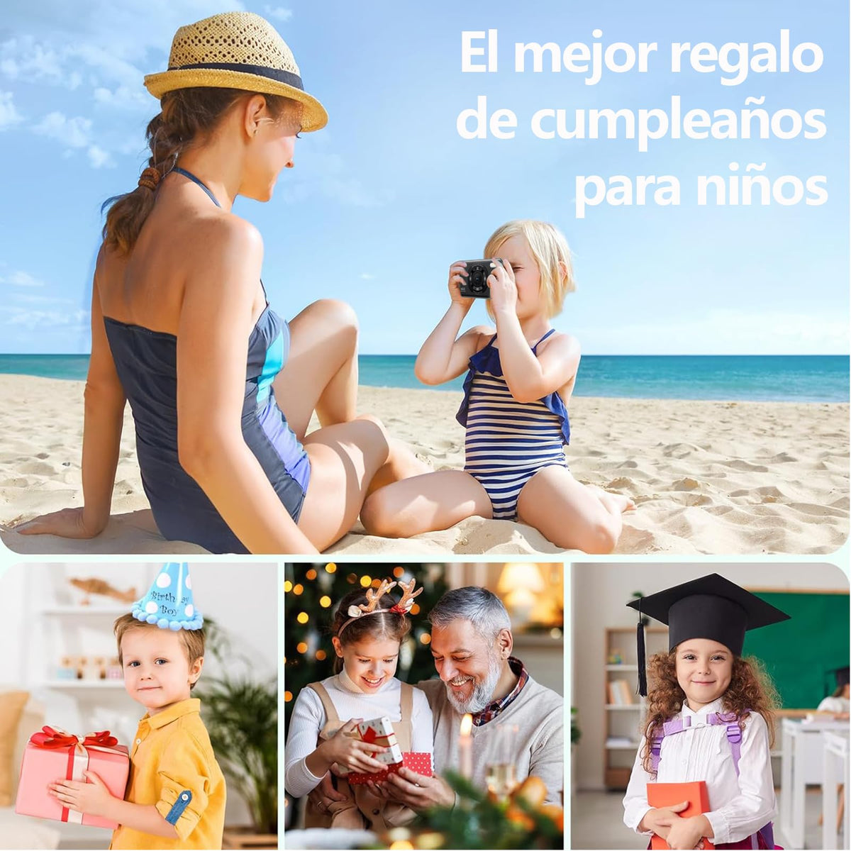 Cámara digital, cámara HD con zoom de 48MP, zoom digital de 16x, pantalla a color IPS de 2,8 pulgadas, antivibración, incluida tarjeta de memoria de 64 GB，transmisión directa OTG al teléfono móvil