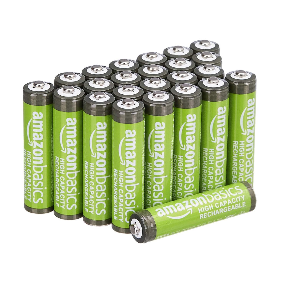 Amazon Basics - Paquete de 24 baterías NiMH recargables AAA de alta capacidad, 850 mAh, recarga hasta 500 veces, precargadas