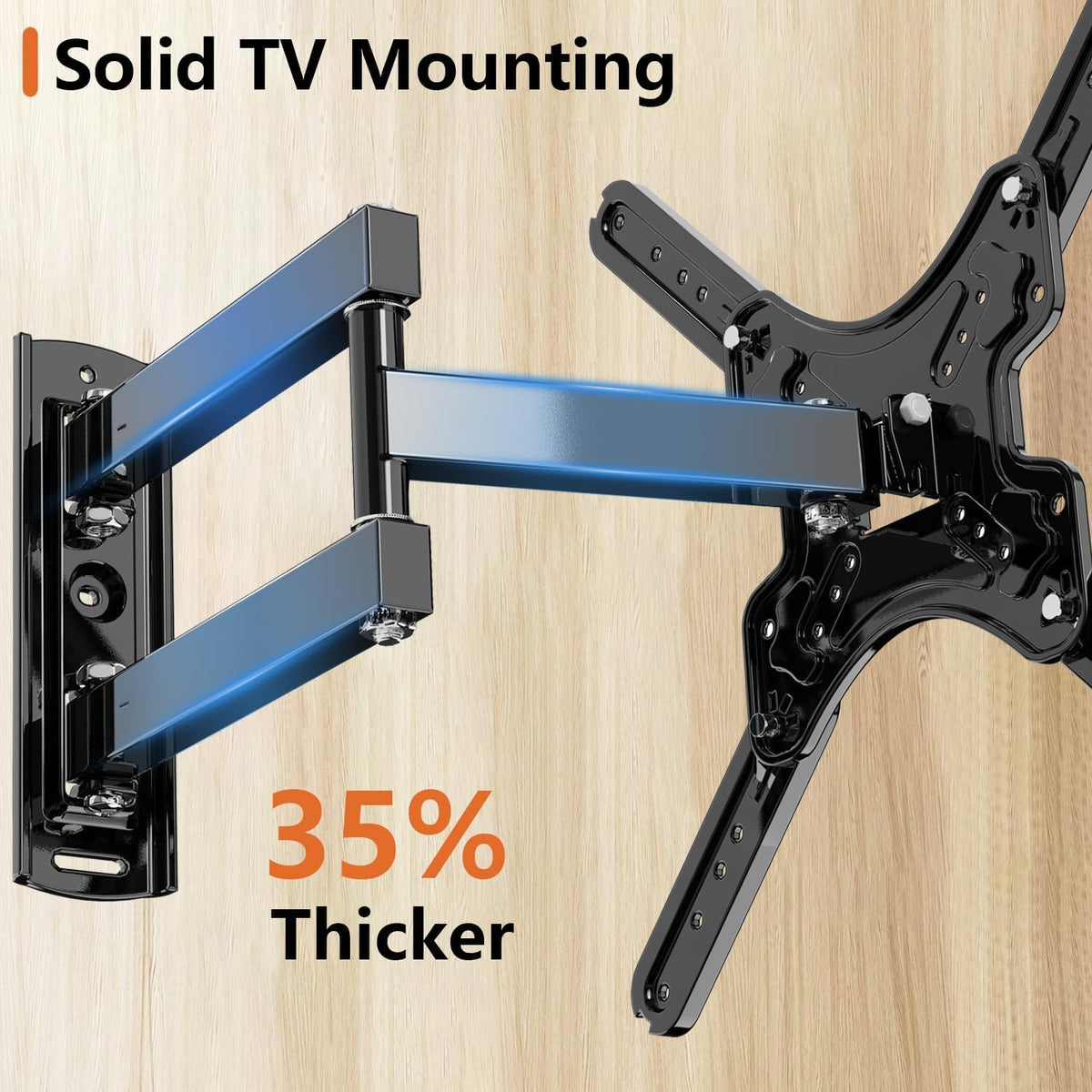BuFan Soporte de TV Movible para Pantallas de 14″ a 60″ Articulado Anti-Reflejos con 3 Brazos, Soporta hasta 30 kg, MAX VESA 400x400mm