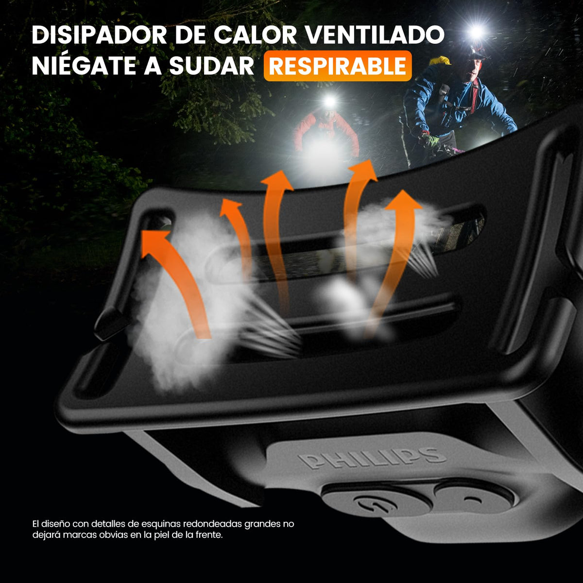PHILIPS SFL1851 Linterna Frontal Recargable USB, Lámpara de Cabeza 5 Modos