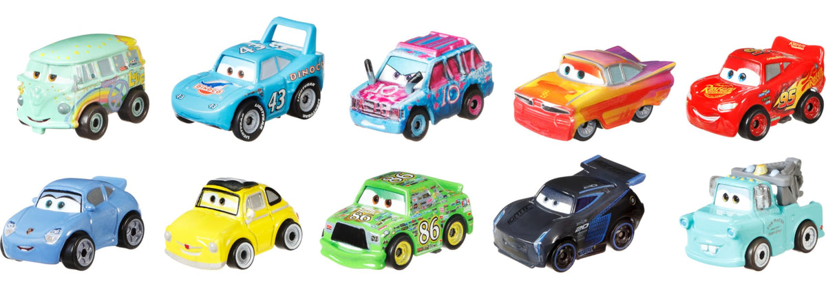 Mattel Disney and Pixar Cars Mini Racers, Paquete de 10 vehículos de Juguete coleccionables para niños y coleccionistas a Partir de 3 años (Exclusivo de Amazon)