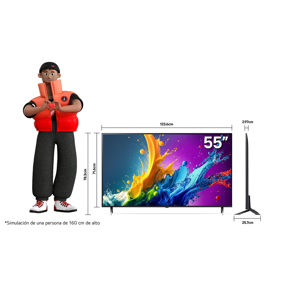 LG Pantalla QNED 55 Pulgadas 4K Smart TV 2024 ThinQ AI 55QNED80TSA