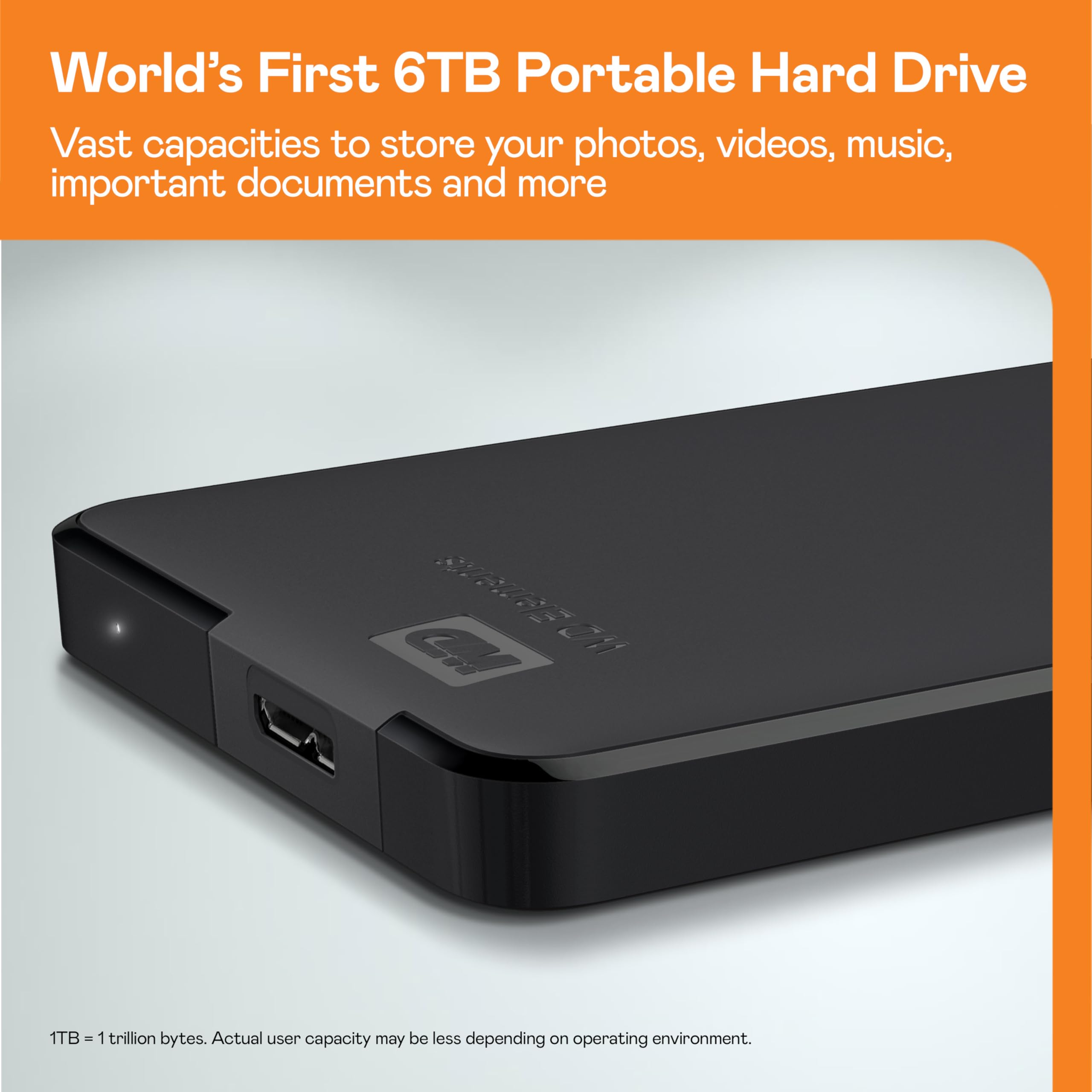 Disco Duro Externo Western Digital Elements 6TB USB3.0 Negro WDBHJS0060BBK WESN