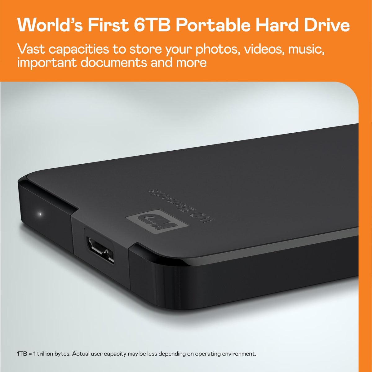 Disco Duro Externo Western Digital Elements 6TB USB3.0 Negro WDBHJS0060BBK WESN