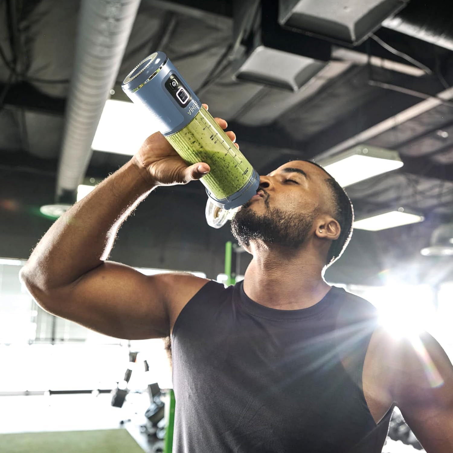 Ninja Blast Licuadora Portatil Recargable para Smoothies,Batidos,Ninja frappe de cable desmontable USB tipo C, vaso licuadora de 532ml(18 oz) Negro(Reacondicionado) (Azul)