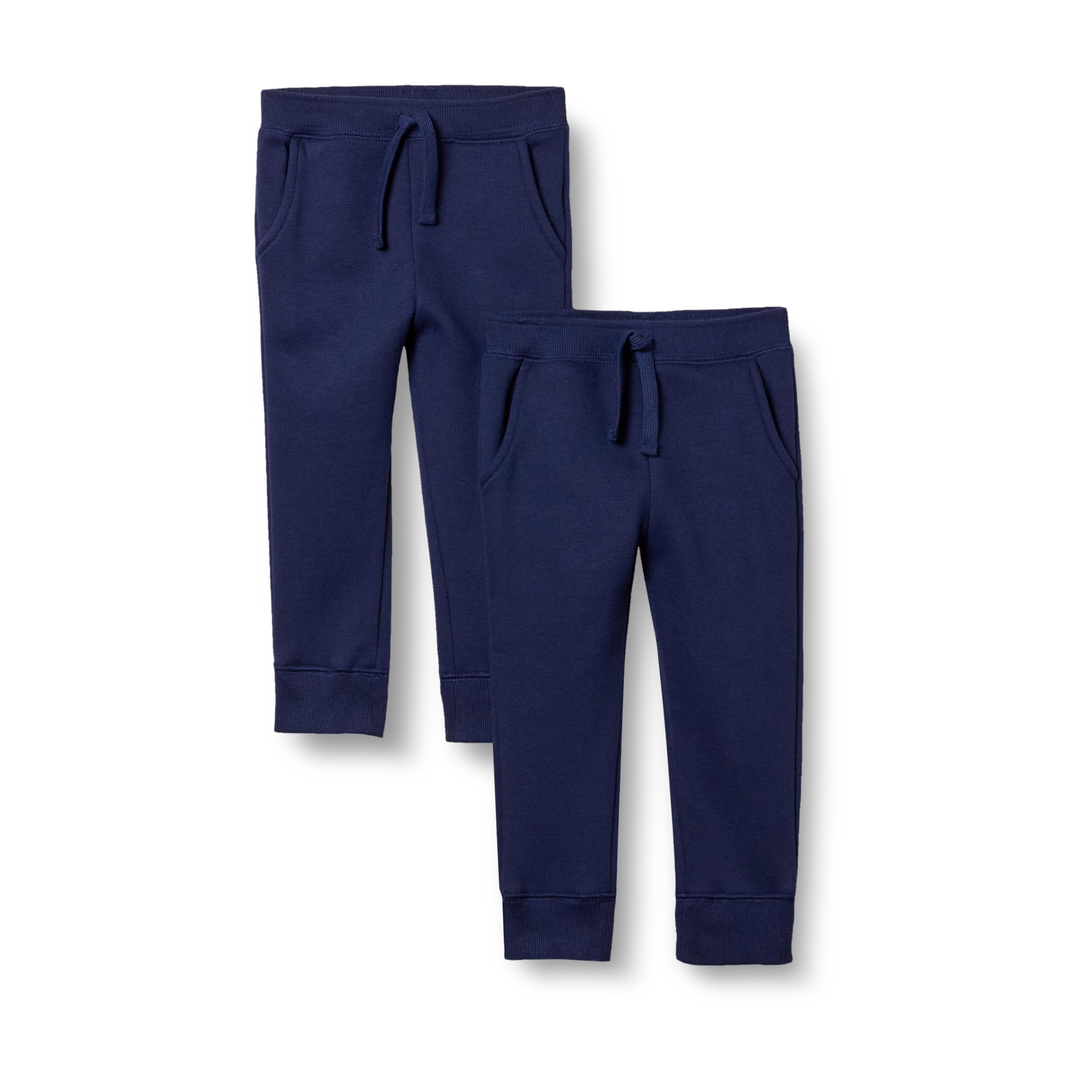 Amazon Essentials - Pantalones deportivos para niñas, paquete de 2, azul marino, talla CH