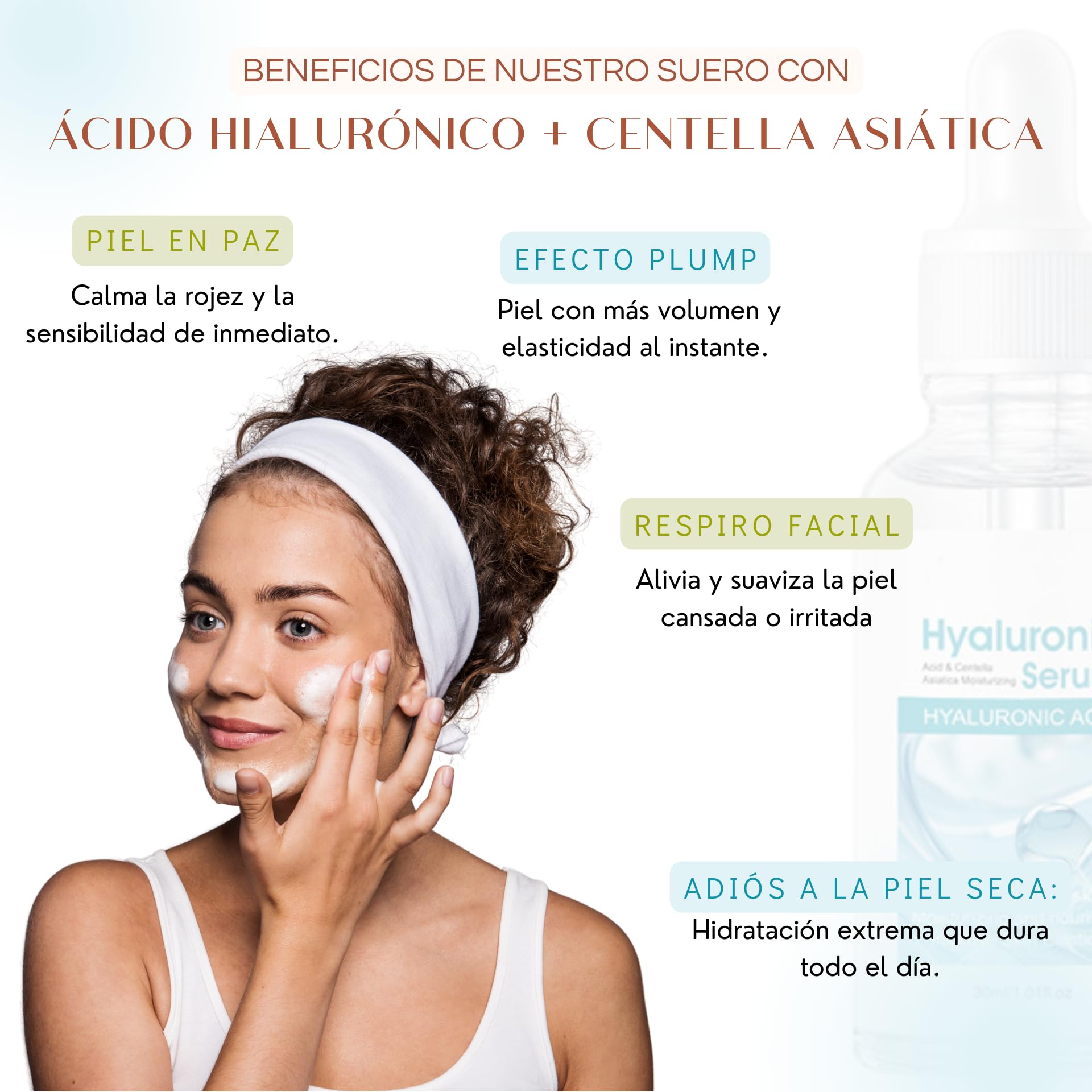 AKAM Serum Facial 4en1: Niacinamida, Ácido Hialurónico y Vitamina C y E Colágeno Á Glicólico Hidratación(4N1, 30ml)