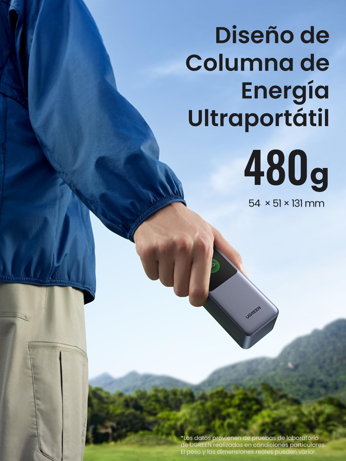 UGREEN 20000mAh 130W Nexode Power Bank, 100W Cargador Portátil Powerbank 2 USB C y 1 USB A, Pantalla Inteligente TFT, Batería Externa Compatible con iPhone, Xiaomi, Galaxy, iPad, MacBook