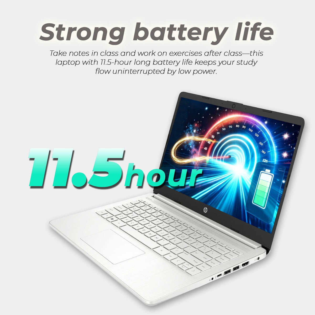 HP Laptop de 14 pulgadas, CPU Intel de doble núcleo, 8 GB de RAM, SSD de 256 GB, acabado blanco suave, visualización HD, Windows 11, Microsoft 365 aplicaciones web con OneDrive de 1 TB