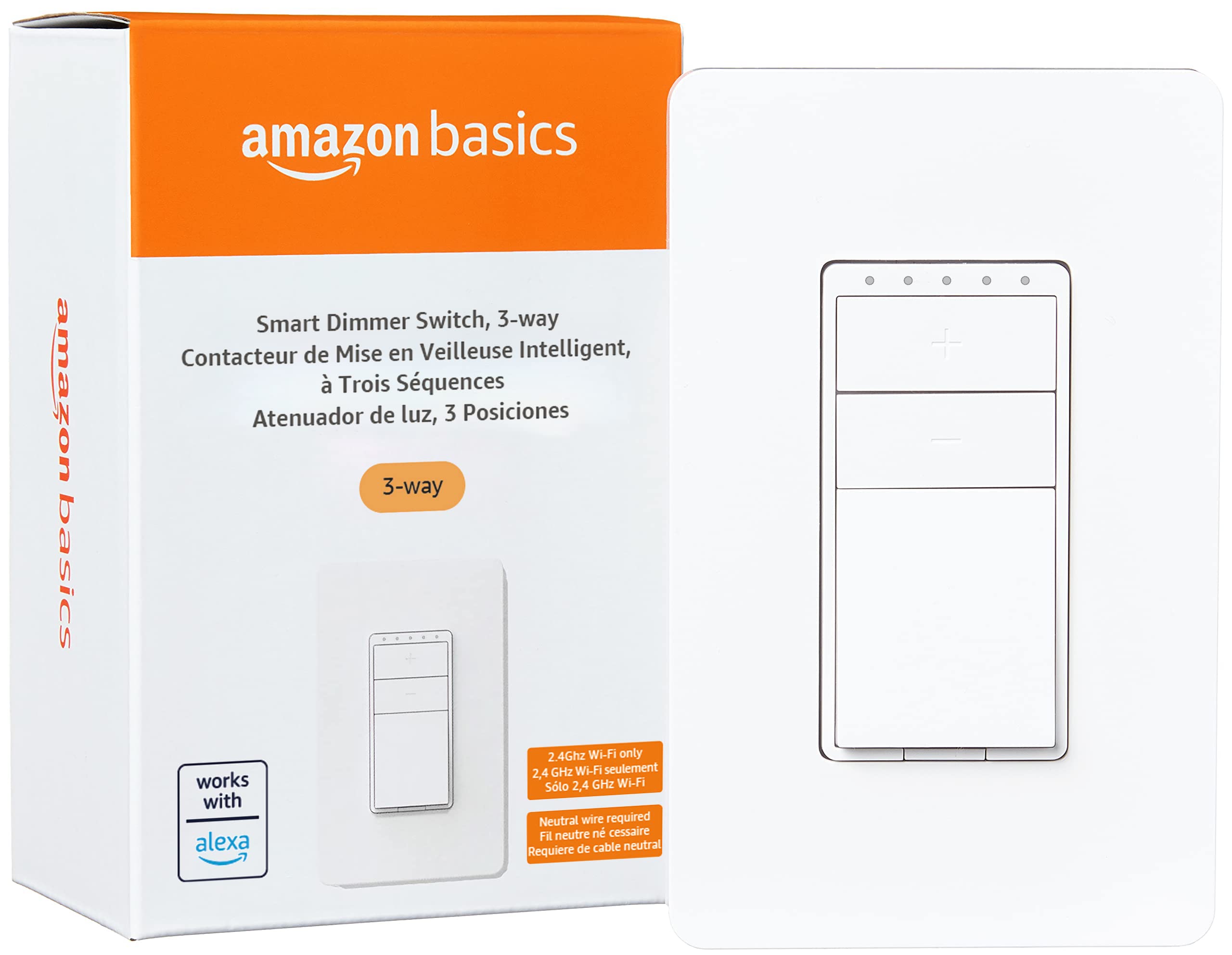 Amazon Basics - Interruptor de atenuación inteligente, 3 vías, funciona con Alexa