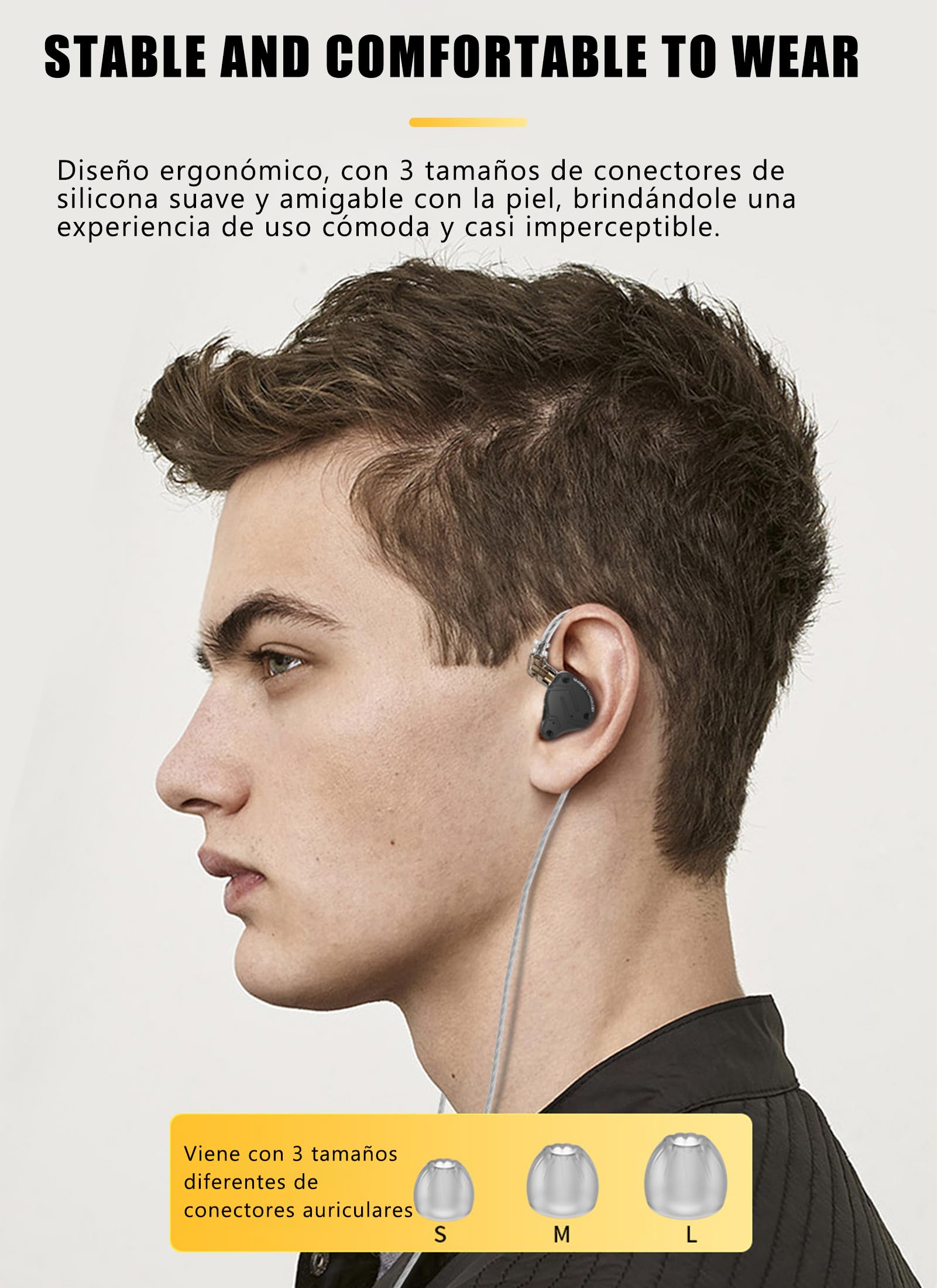 ZS10 Pro X Auriculares de Metal HiFi, Monitor Con Cable Con Controlador Híbrido 1DD 4BA, Desmontables Con Conector de 0,75 Mm y 2 Pines