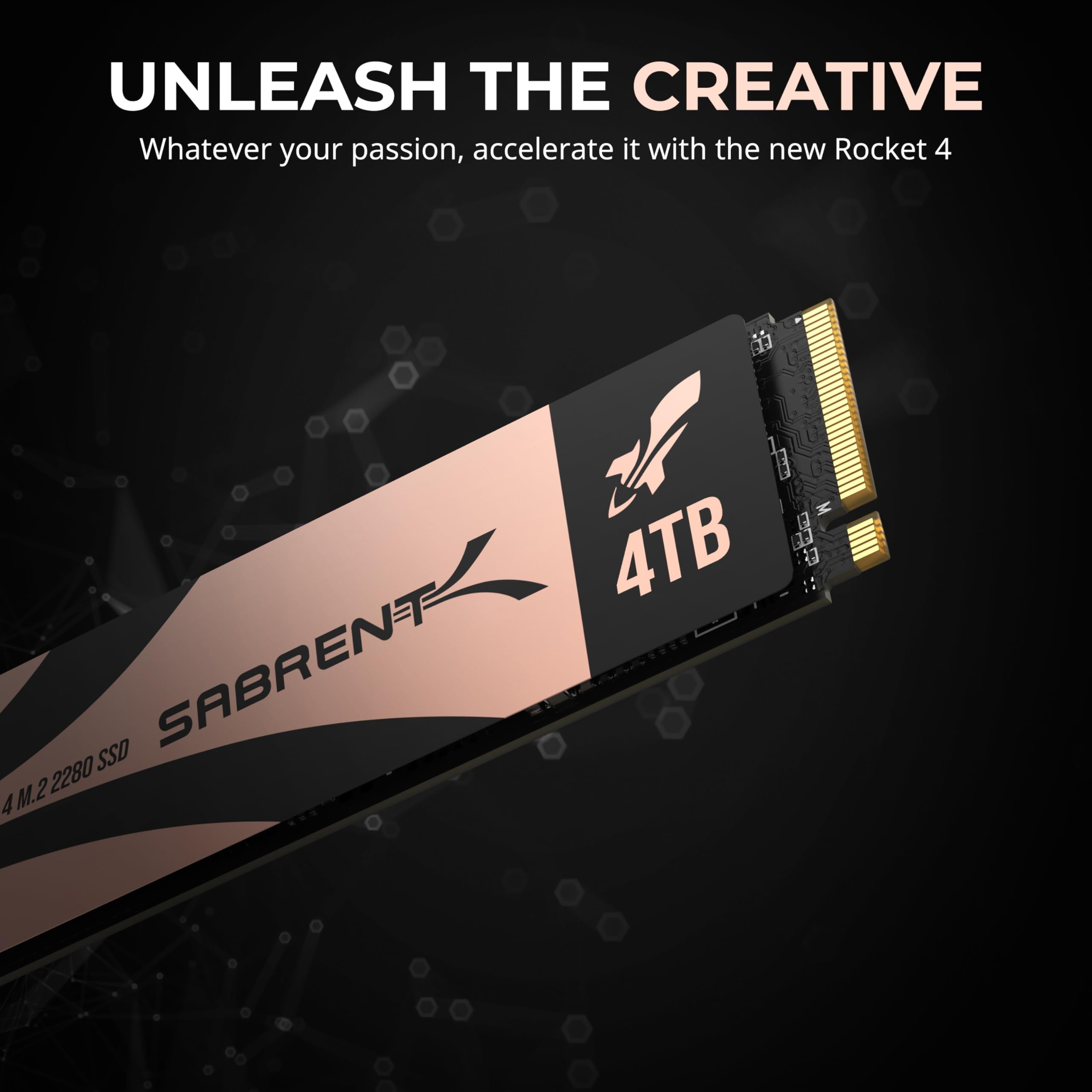 SABRENT Rocket 4 4 TB NVMe SSD PCIe Gen4 M.2 2280 Unidad Interna de Estado sólido de hasta 7450 MB/s de Lectura 6400 MB/s de Escritura para PS5 Desktop Laptop Gaming Almacenamiento de Alta Velocidad